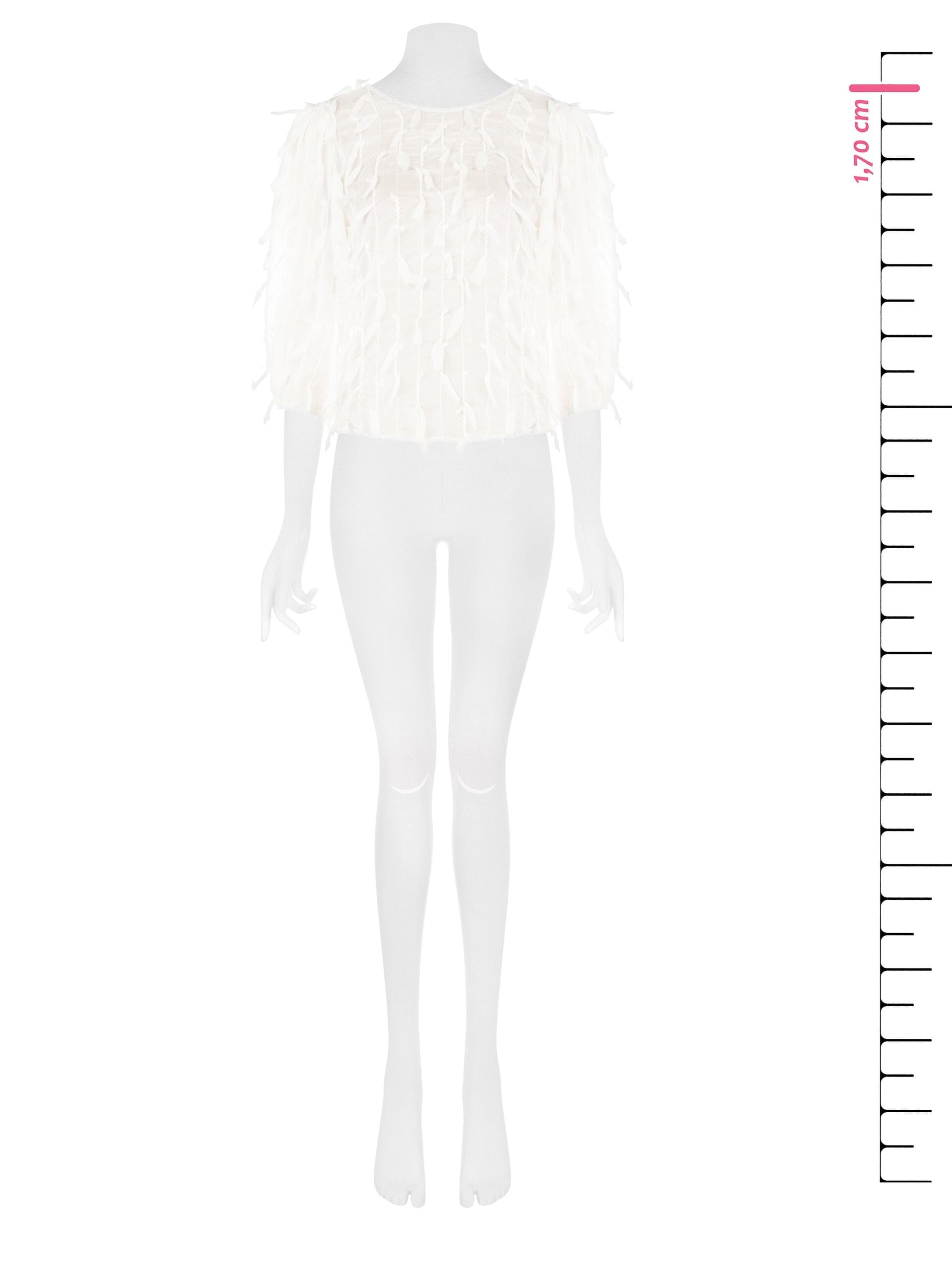 Blusa Semitrasparente In Georgette Effetto Piume Rinascimento