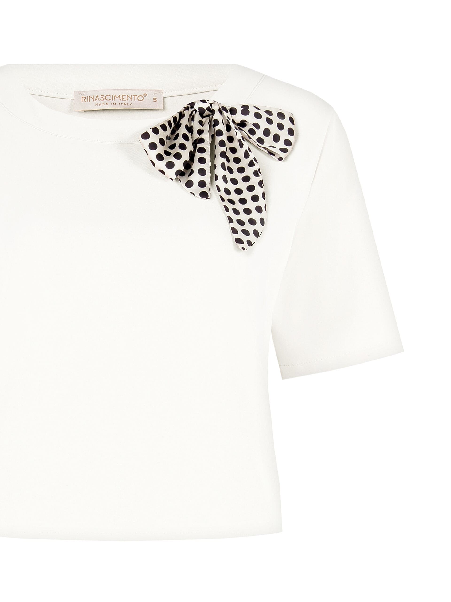 Rinascimento - Top court en tissu fluide avec nœud papillon en satin