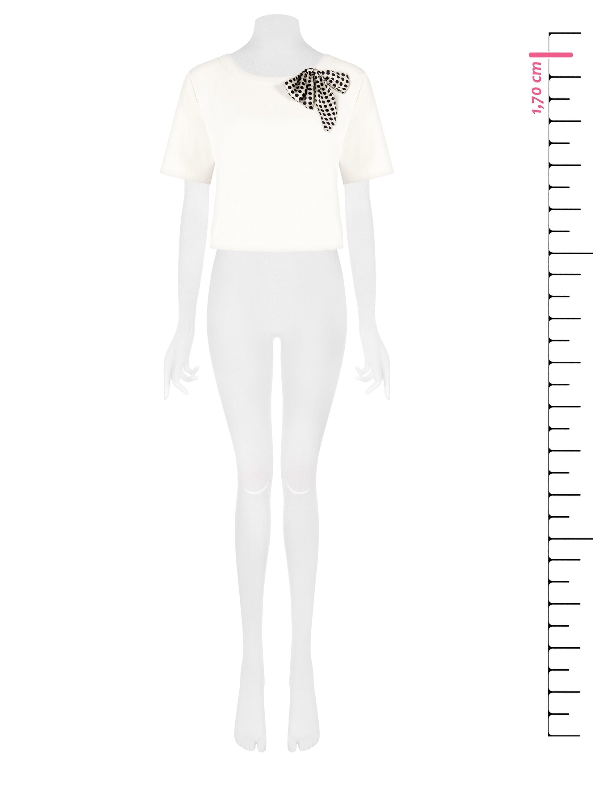 Rinascimento - Top court en tissu fluide avec nœud papillon en satin