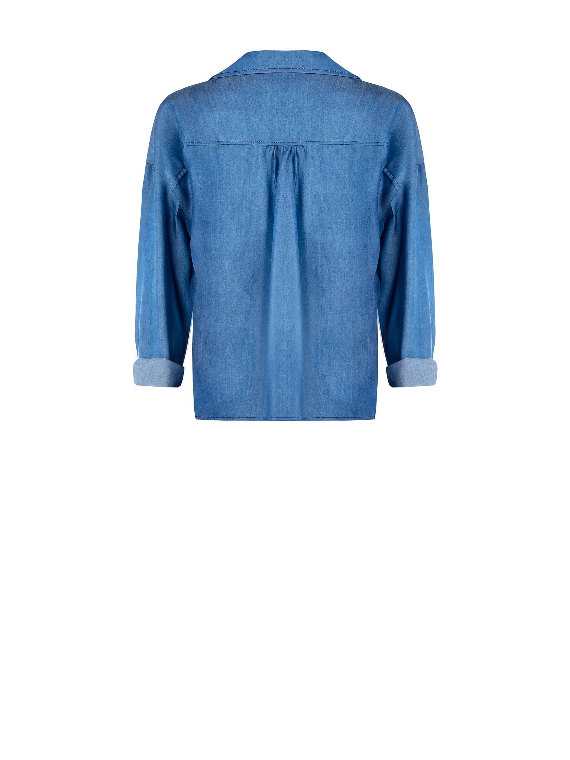 Camicia In Tessuto Leggero Effetto Denim Da Annodare Rinascimento