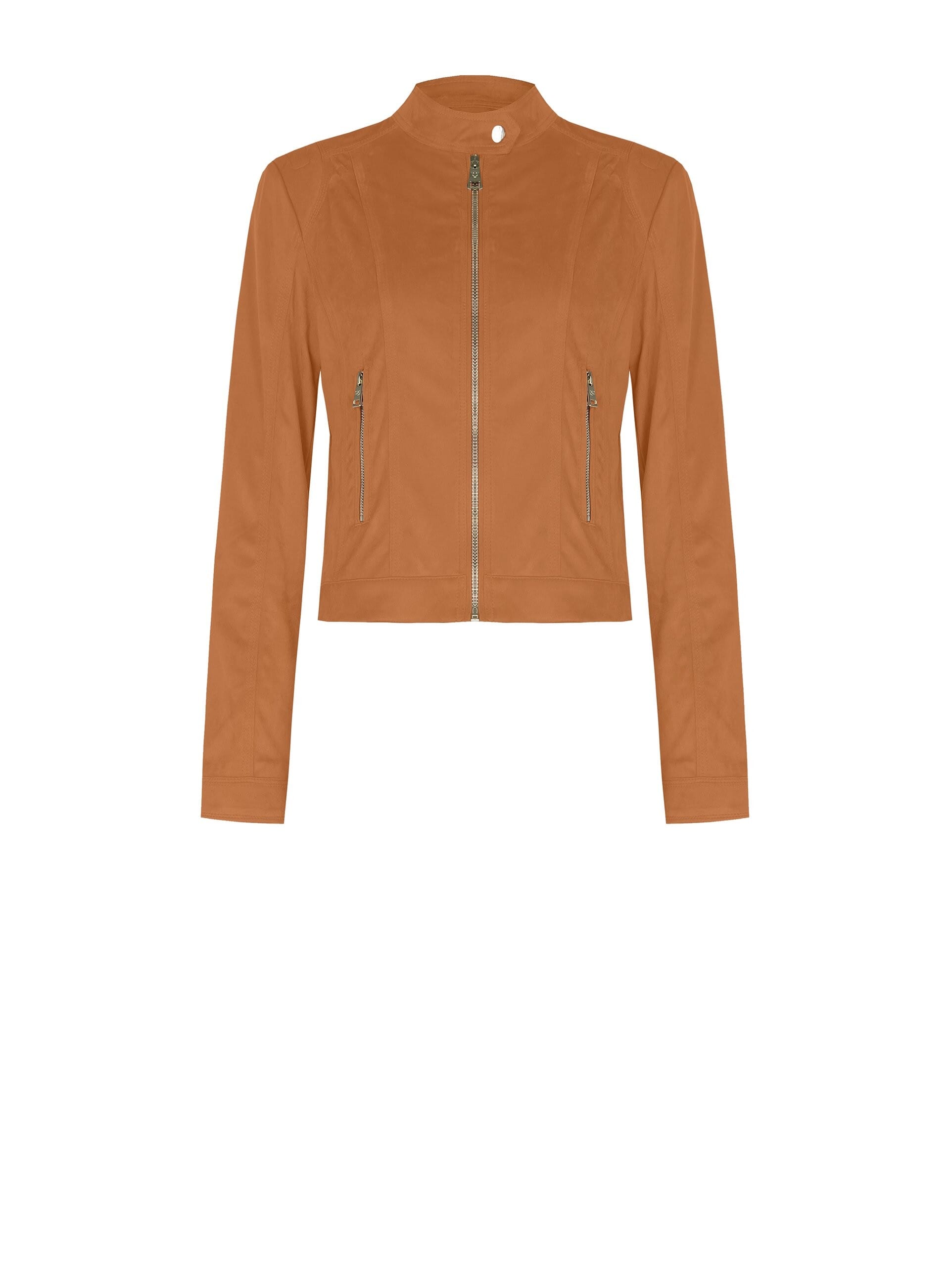 Giubbotto Biker Corto E Sfiancato In Simil Camoscio Rinascimento