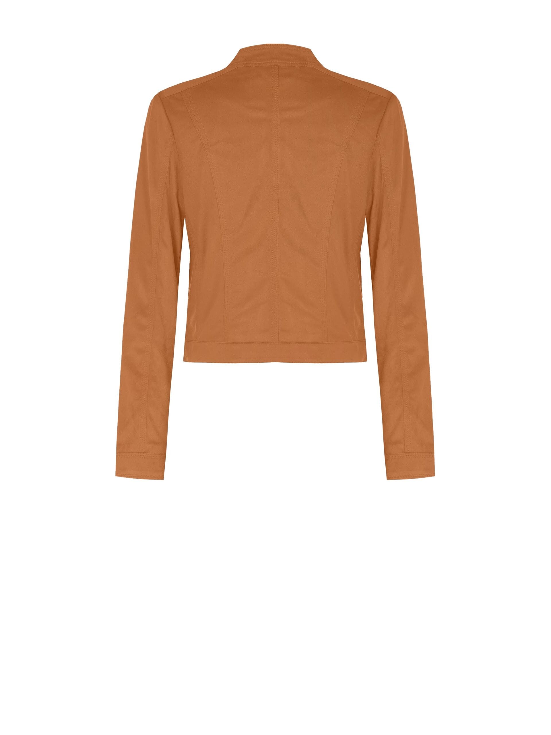 Giubbotto Biker Corto E Sfiancato In Simil Camoscio Rinascimento