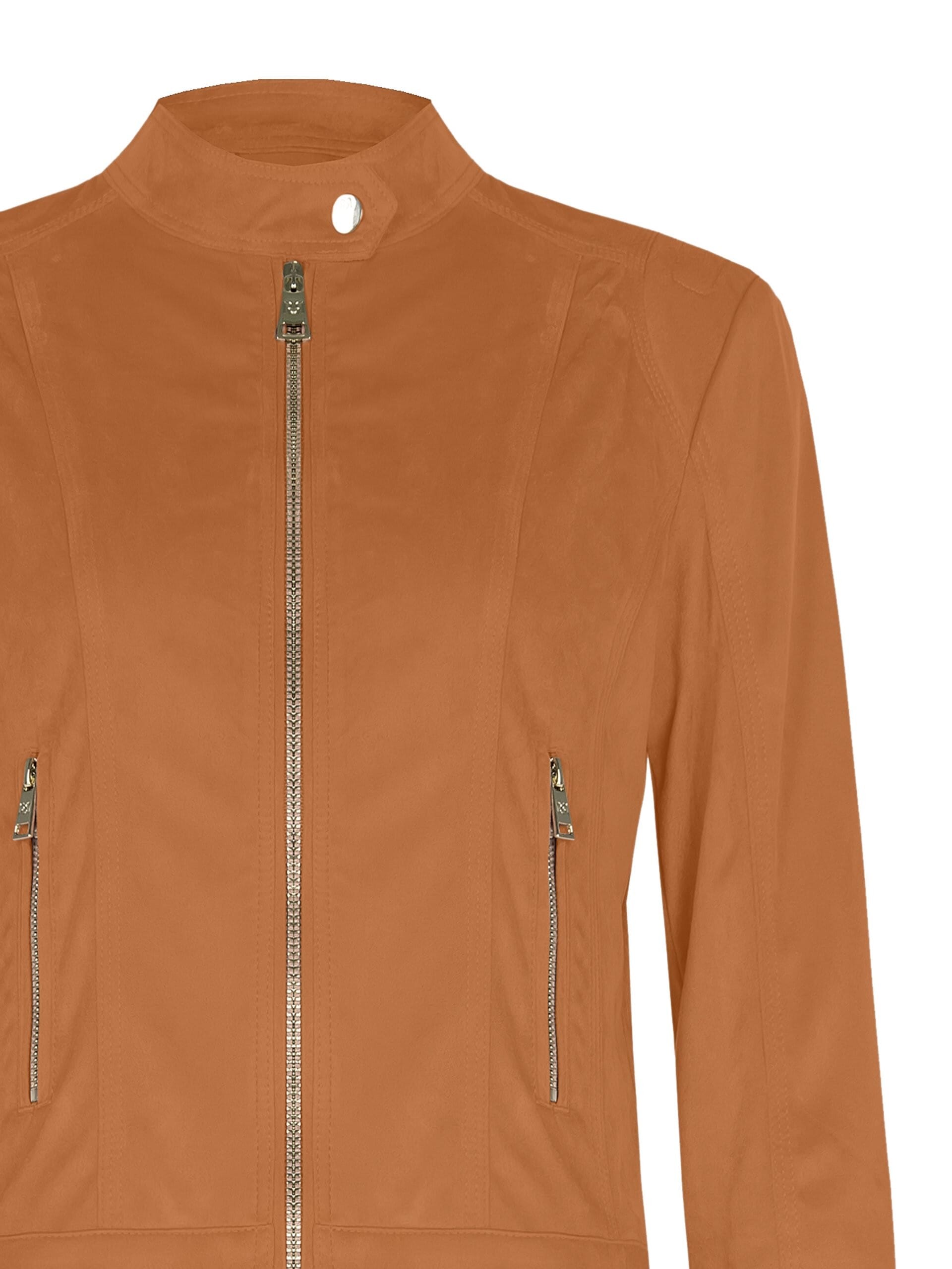 Giubbotto Biker Corto E Sfiancato In Simil Camoscio Rinascimento