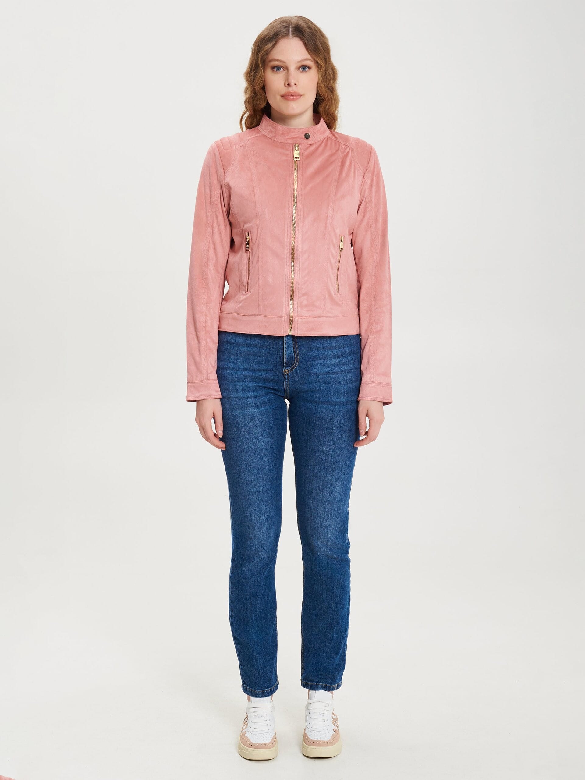 Giubbotto Biker Corto E Sfiancato In Simil Camoscio Rinascimento