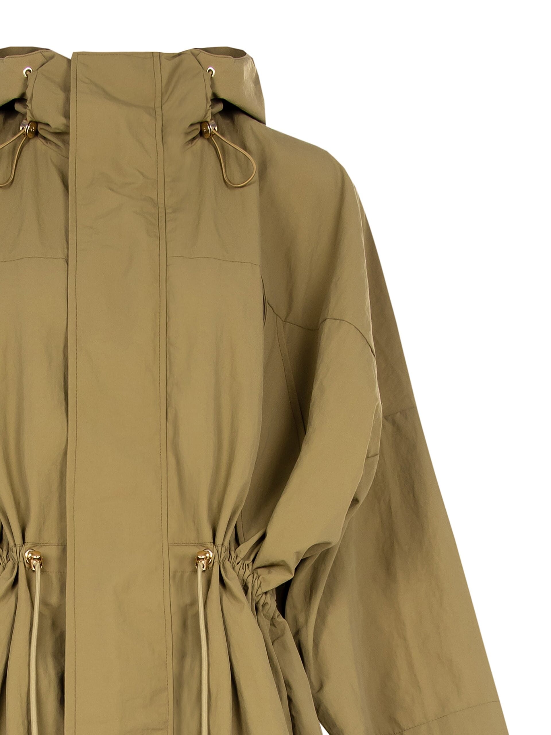 Giacca Parka Over Impermeabile Effetto Stropicciato Con Cappuccio Rinascimento