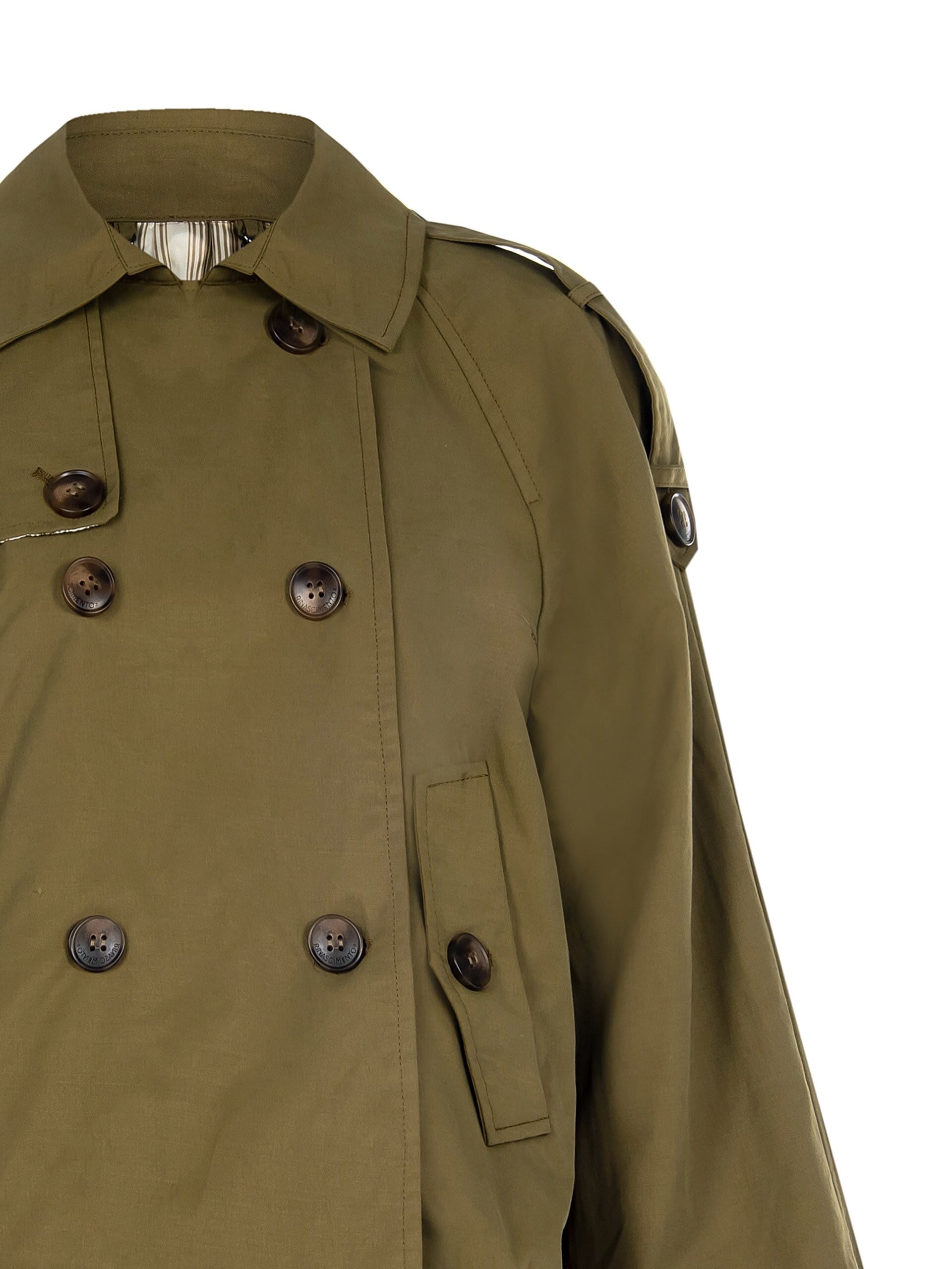 Cappotto Corto Over Stile Trench Con Coulisse Rinascimento