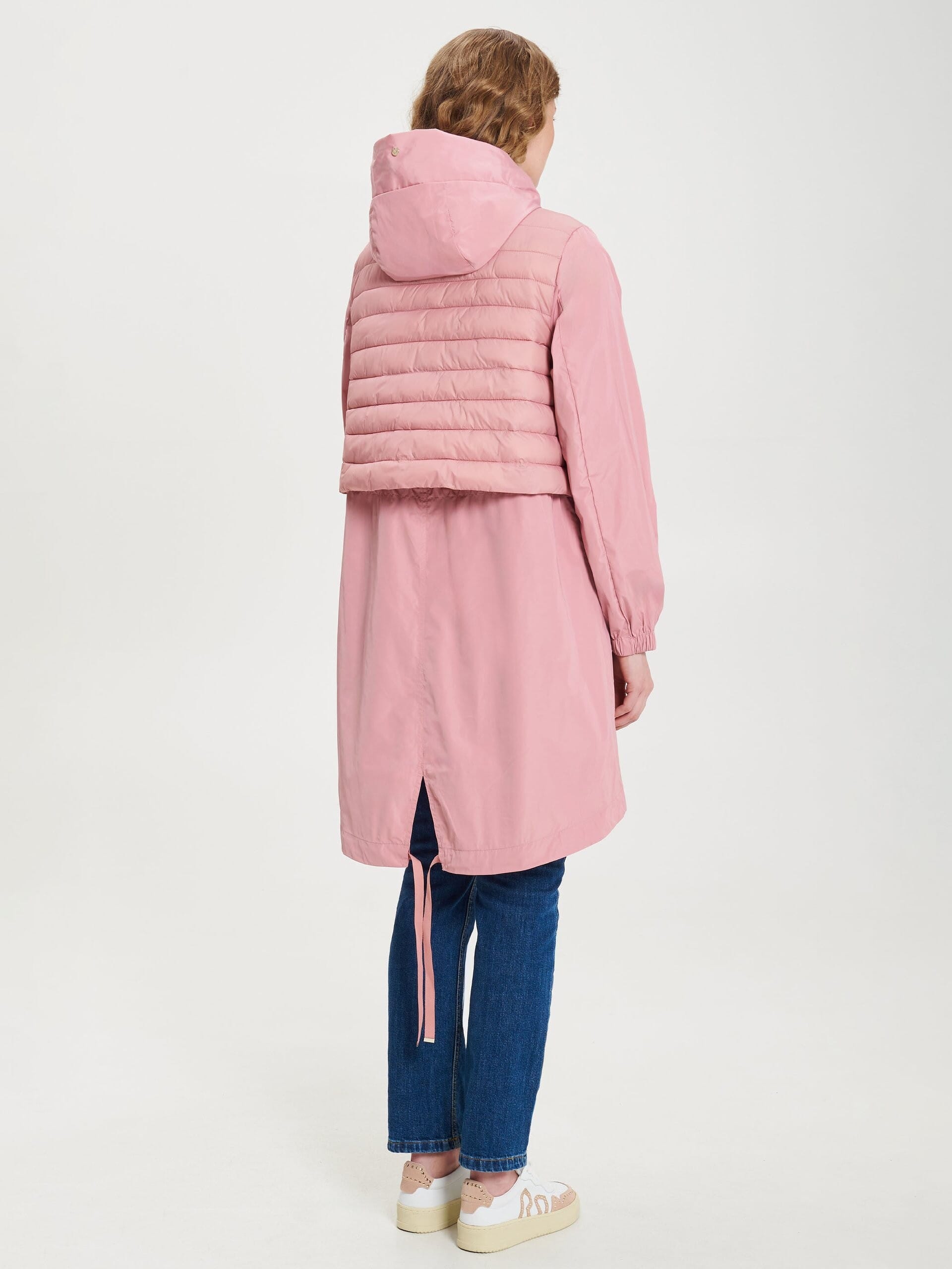 Giacca Parka Lungo Impermeabile Con Inserto In Piumino E Cappuccio Rinascimento