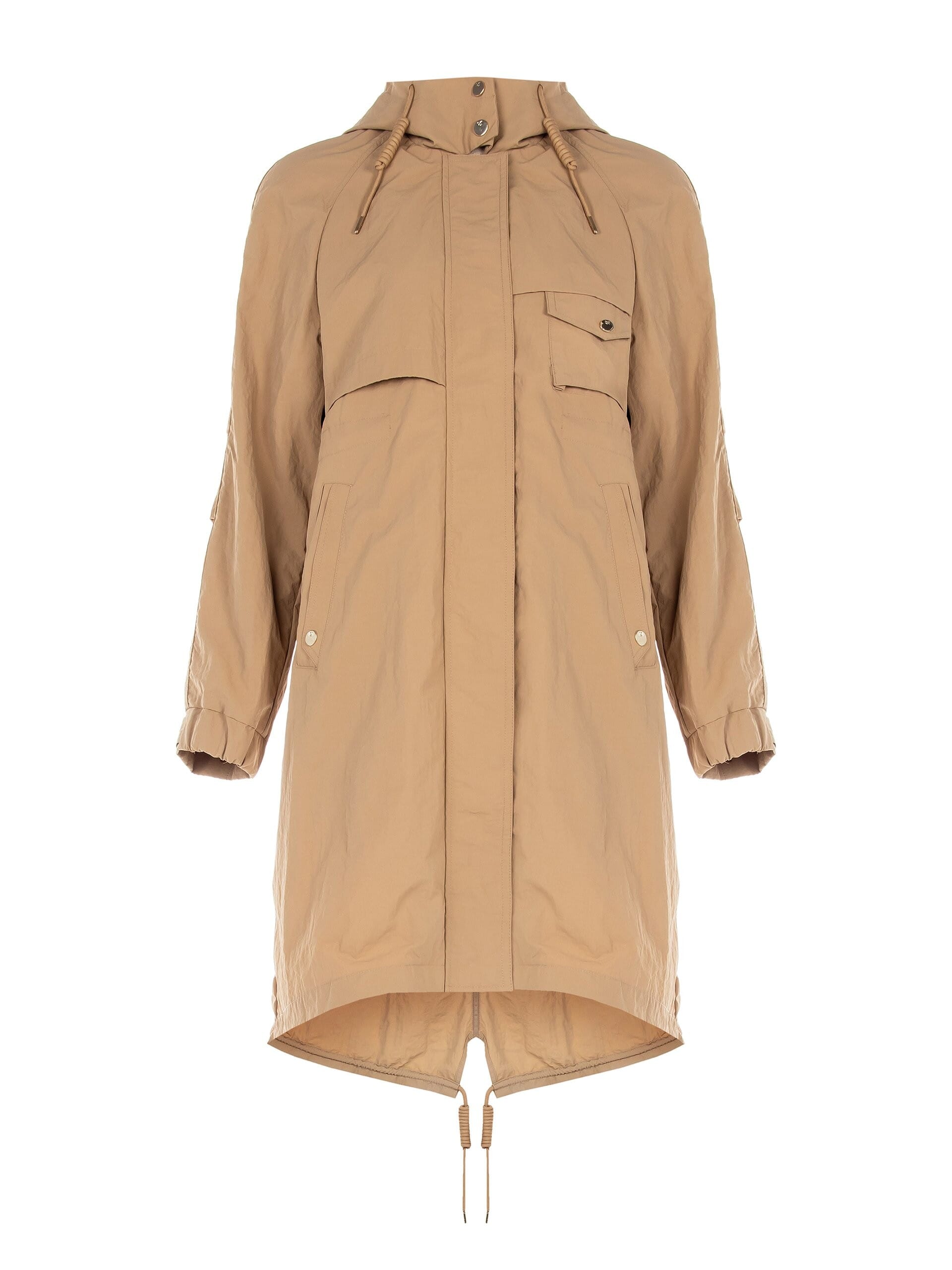 Giacca Parka Lunga Impermeabile Effetto Stropicciato Con Coulisse Interna Rinascimento