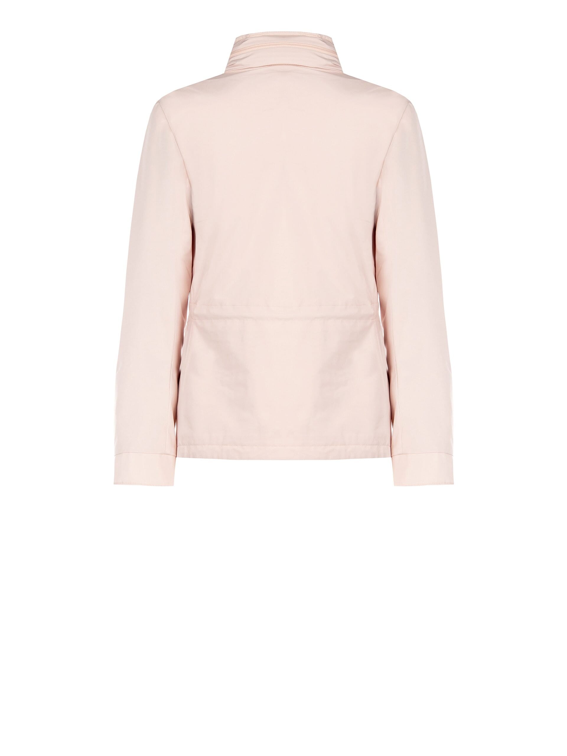 Short Waterproof Jacket With Hood And Logo Embroidered Tone On Tone Rinascimento