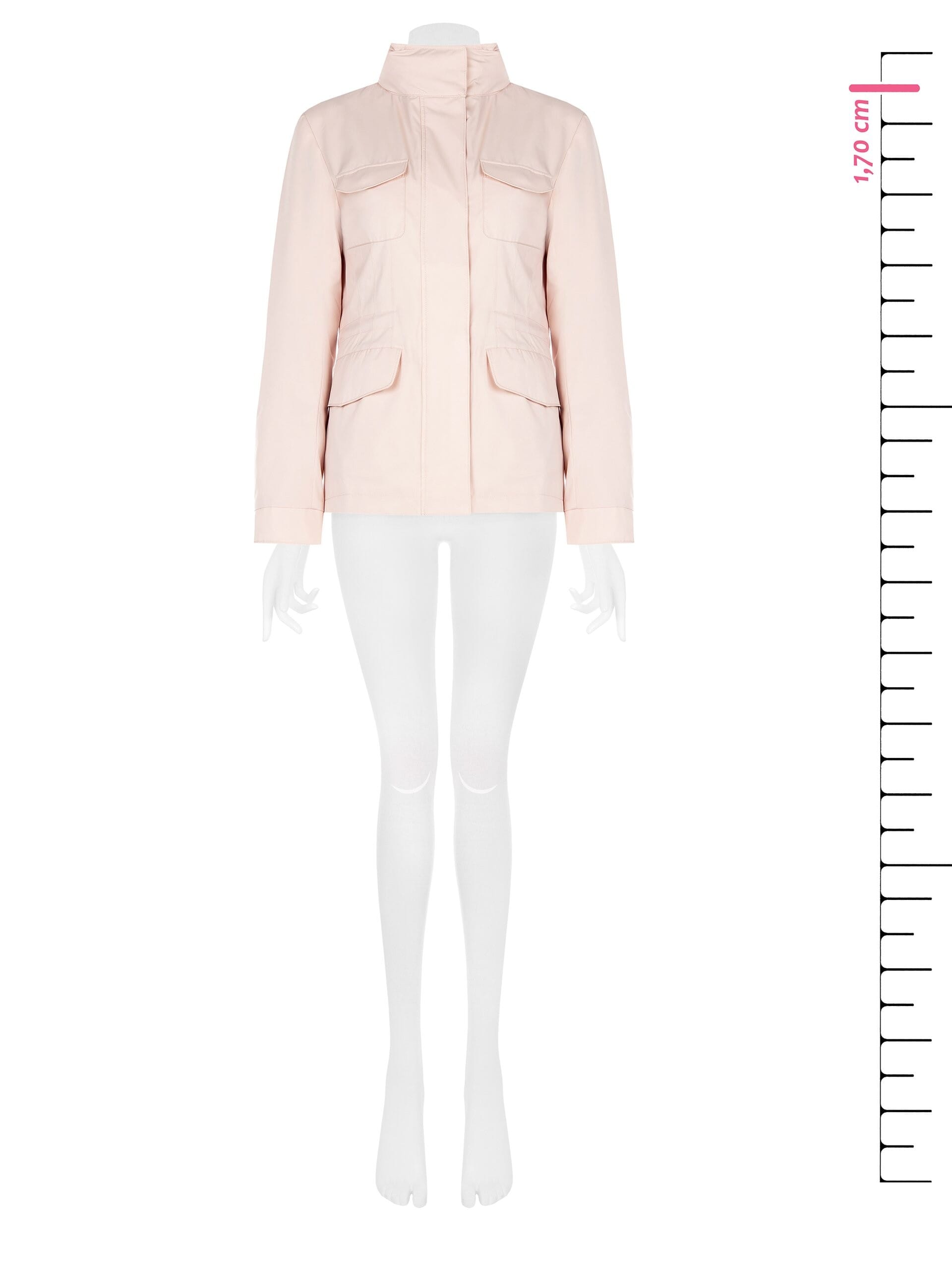 Short Waterproof Jacket With Hood And Logo Embroidered Tone On Tone Rinascimento