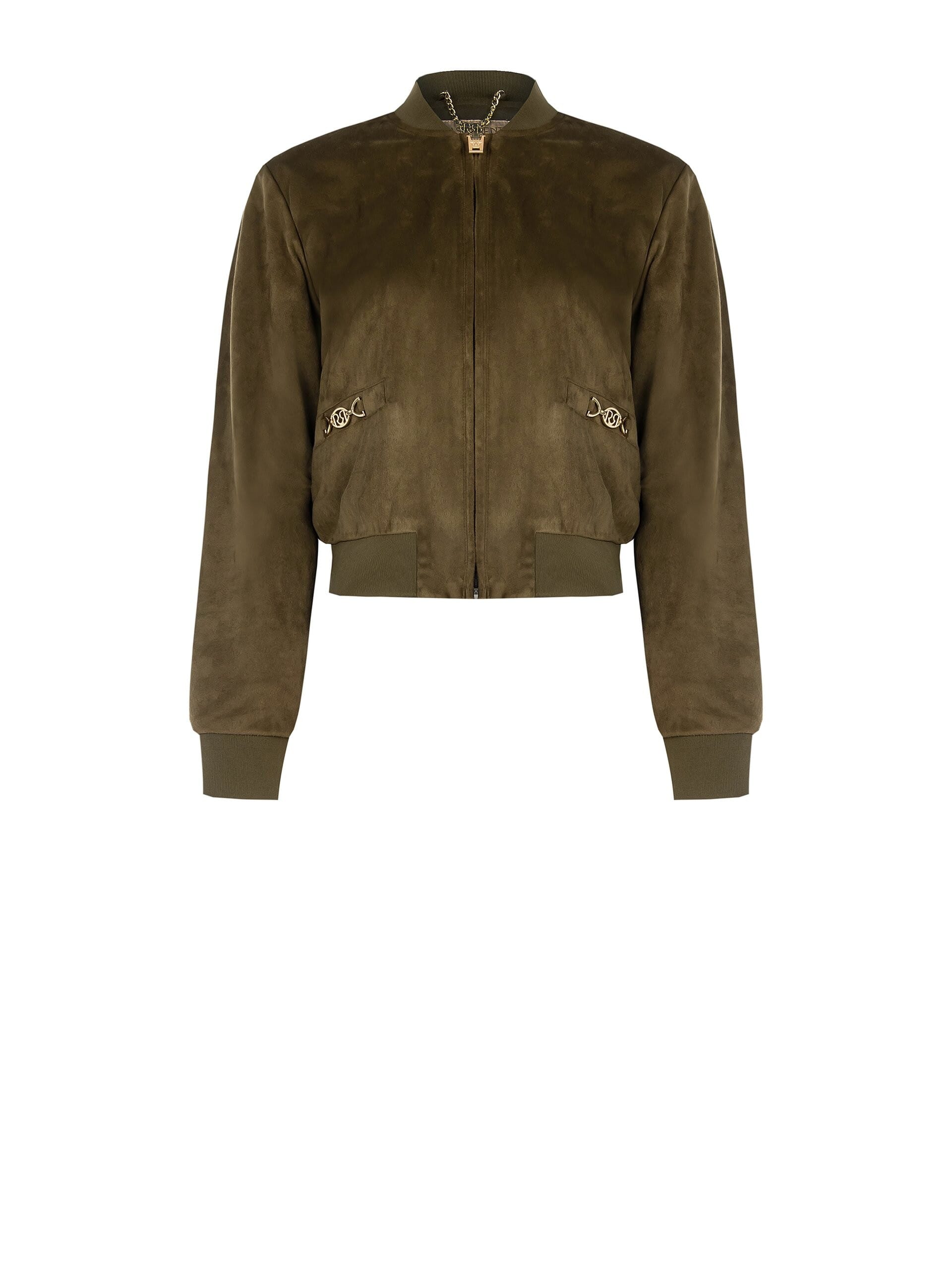 Bomber In Simil Camoscio Con Dettagli Logo Rinascimento