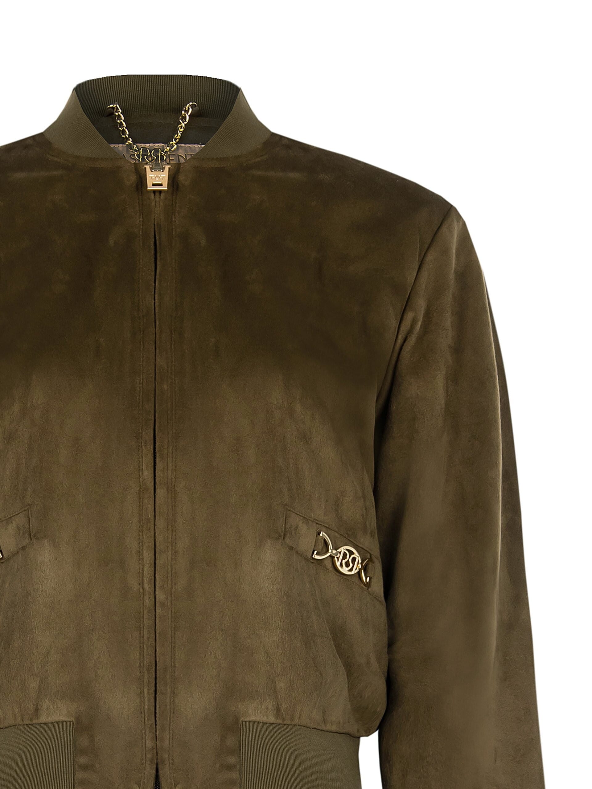 Bomber In Simil Camoscio Con Dettagli Logo Rinascimento