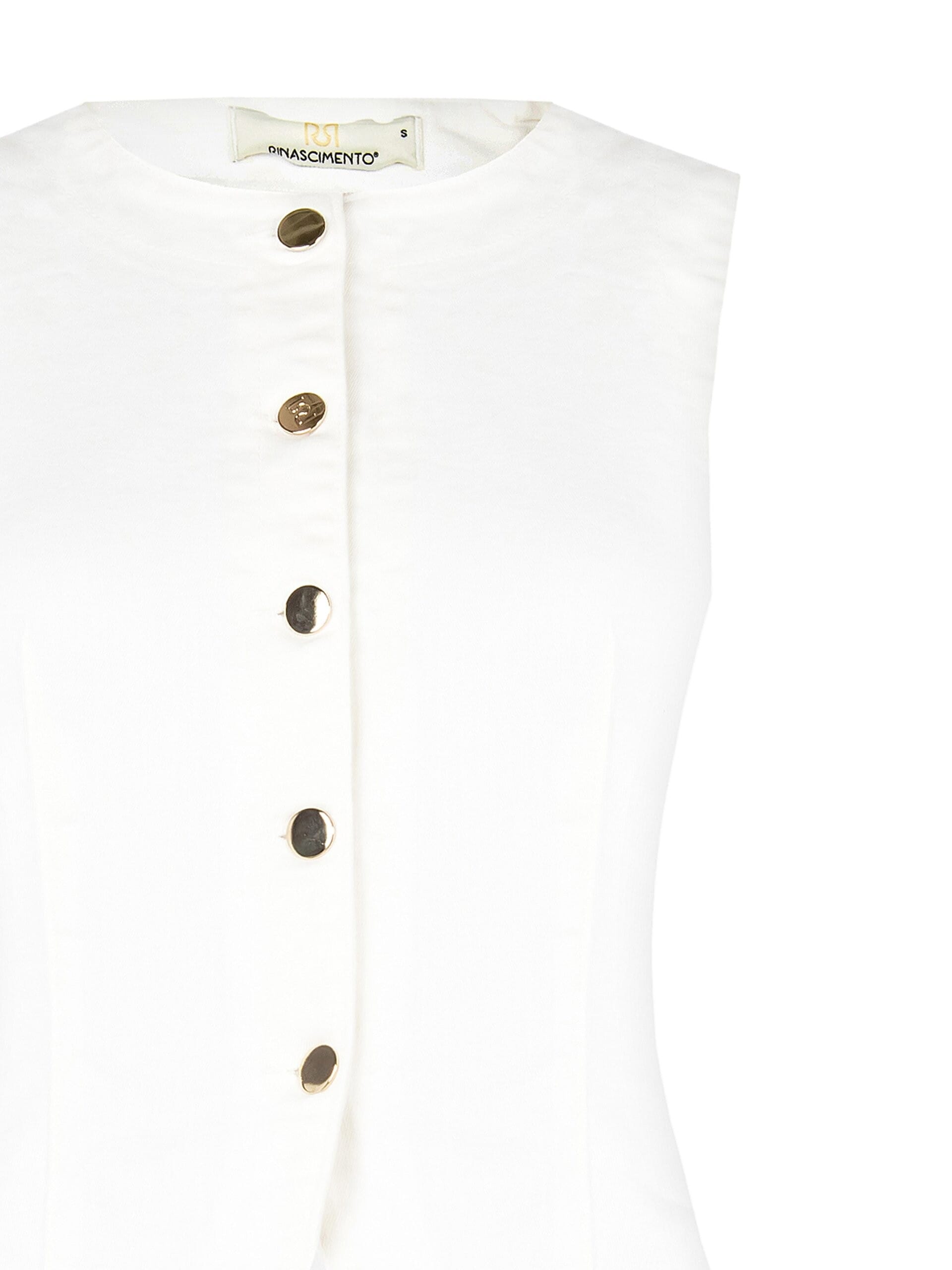 Gilet Sfiancato A Taglio Lungo In Denim Elasticizzato Rinascimento