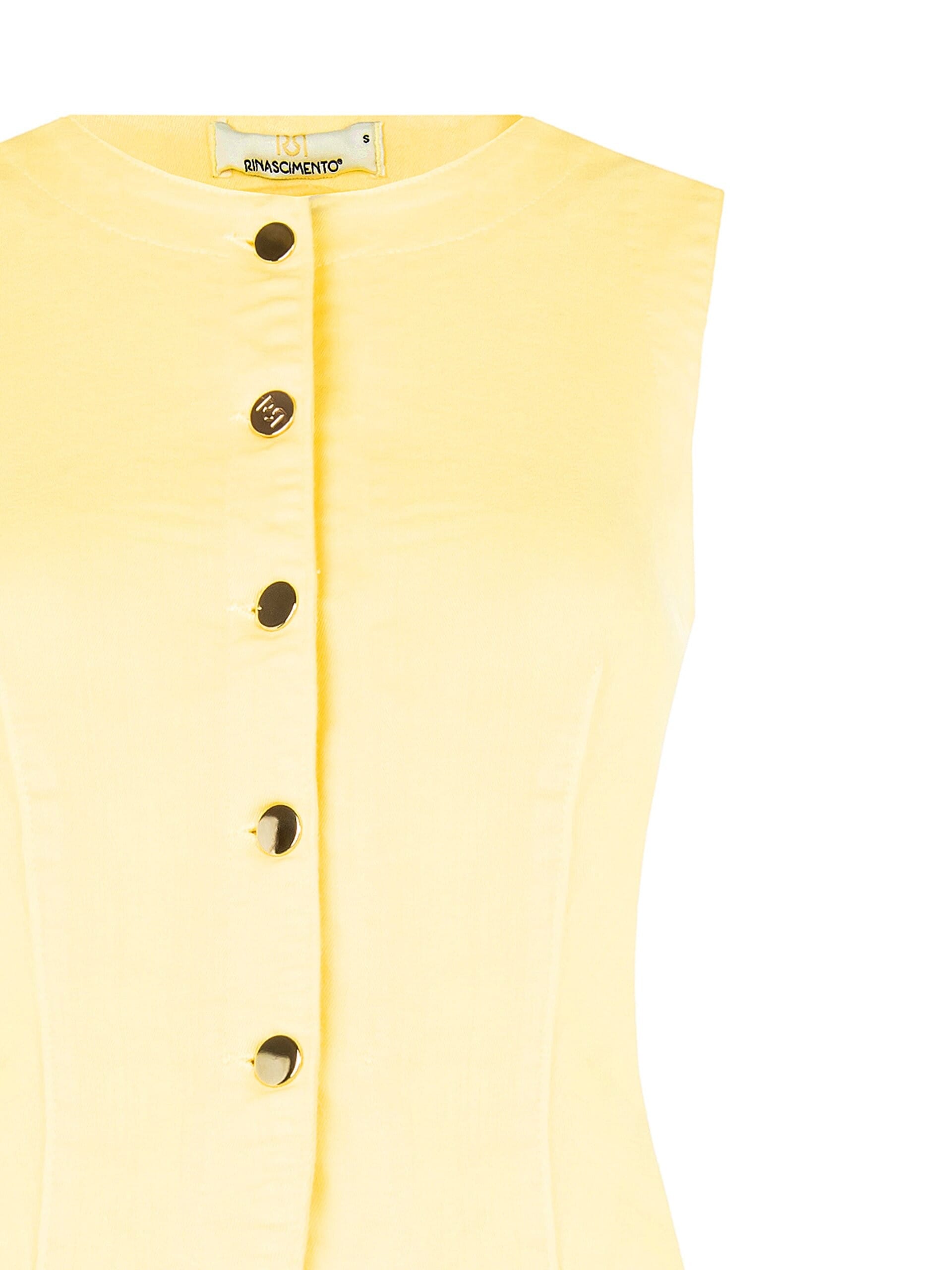 Gilet Sfiancato A Taglio Lungo In Denim Elasticizzato Rinascimento