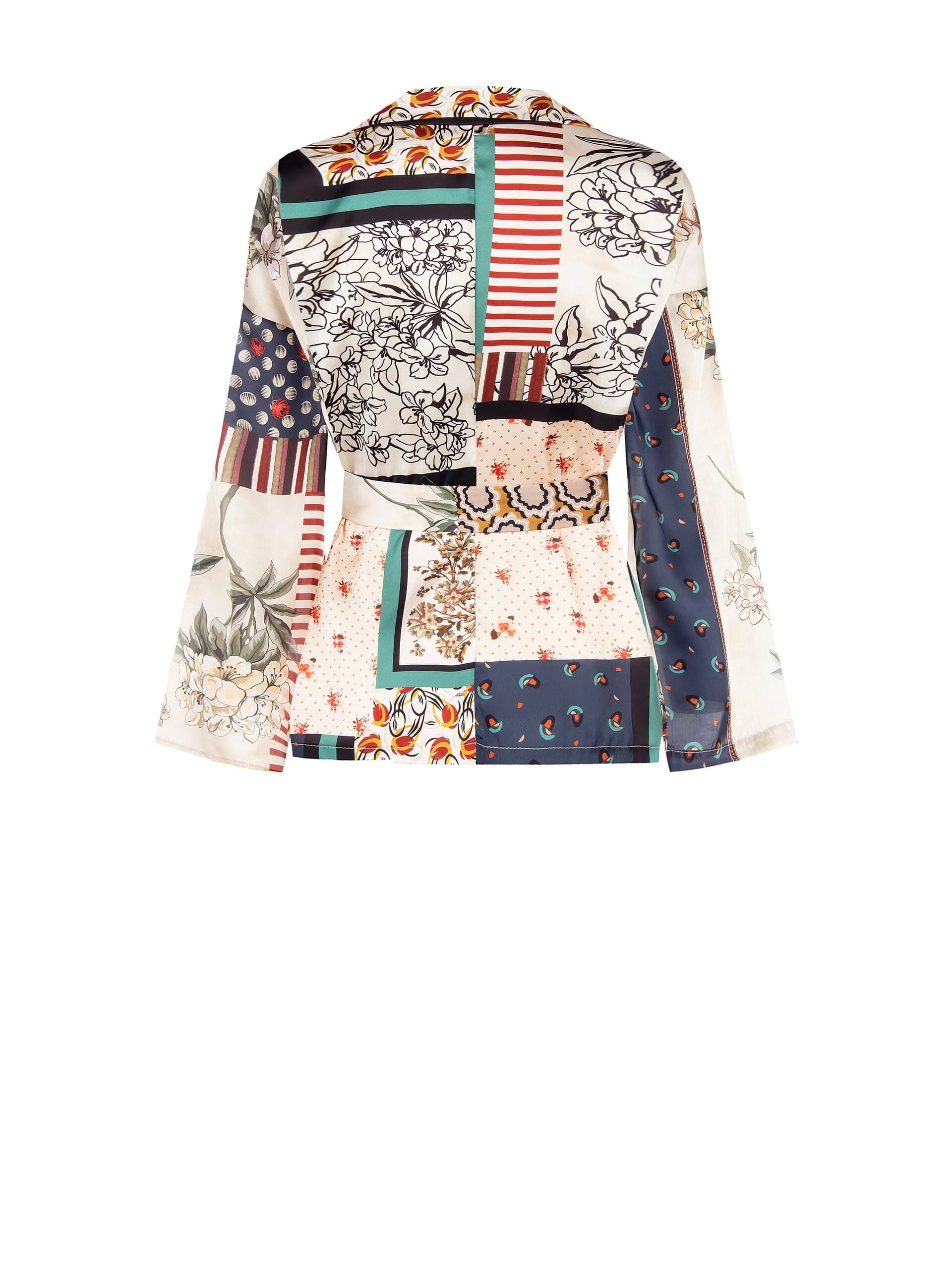 Giacca Aperta In Raso Con Cintura Coordinata Rinascimento