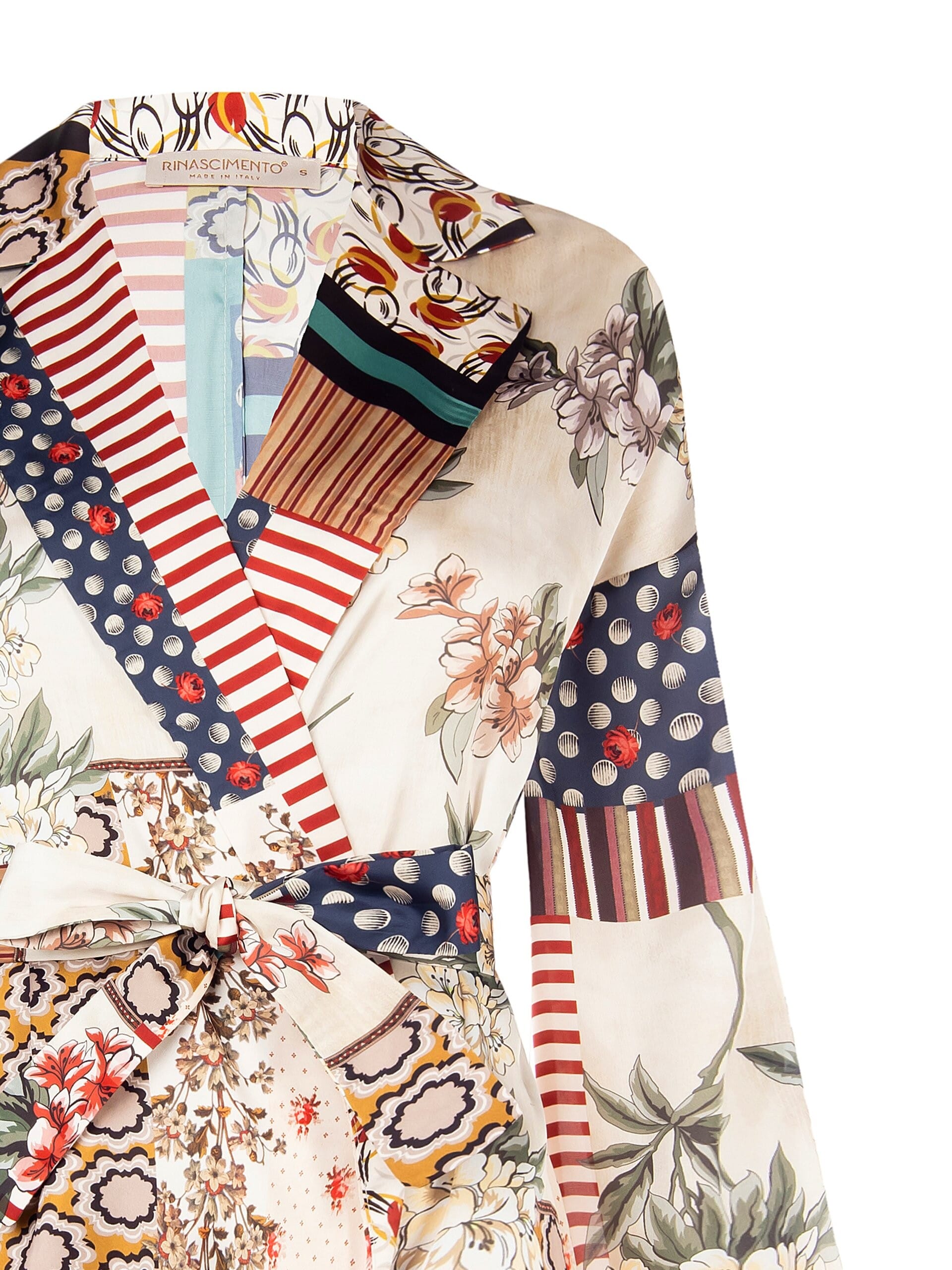 Giacca Aperta In Raso Con Cintura Coordinata Rinascimento