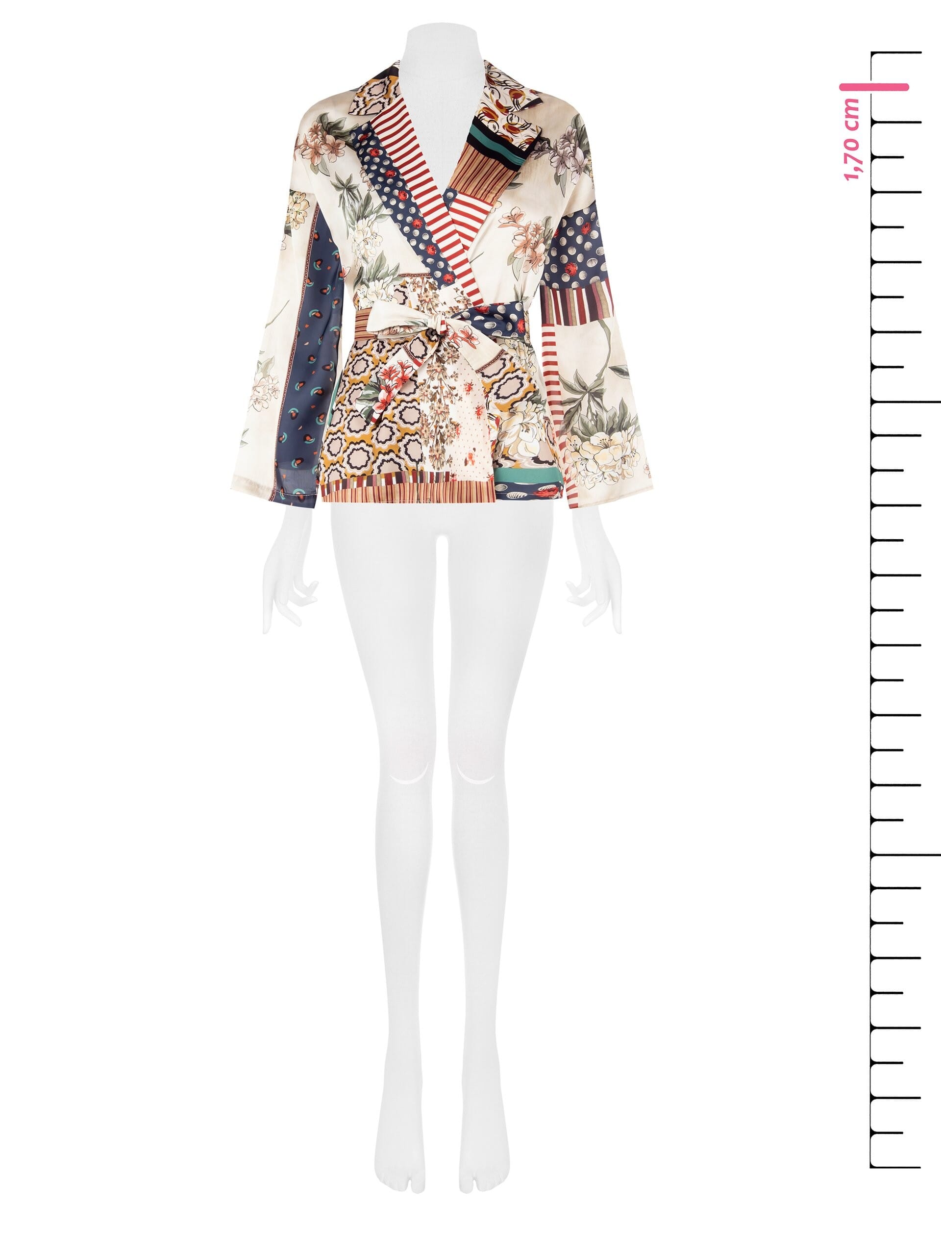 Giacca Aperta In Raso Con Cintura Coordinata Rinascimento