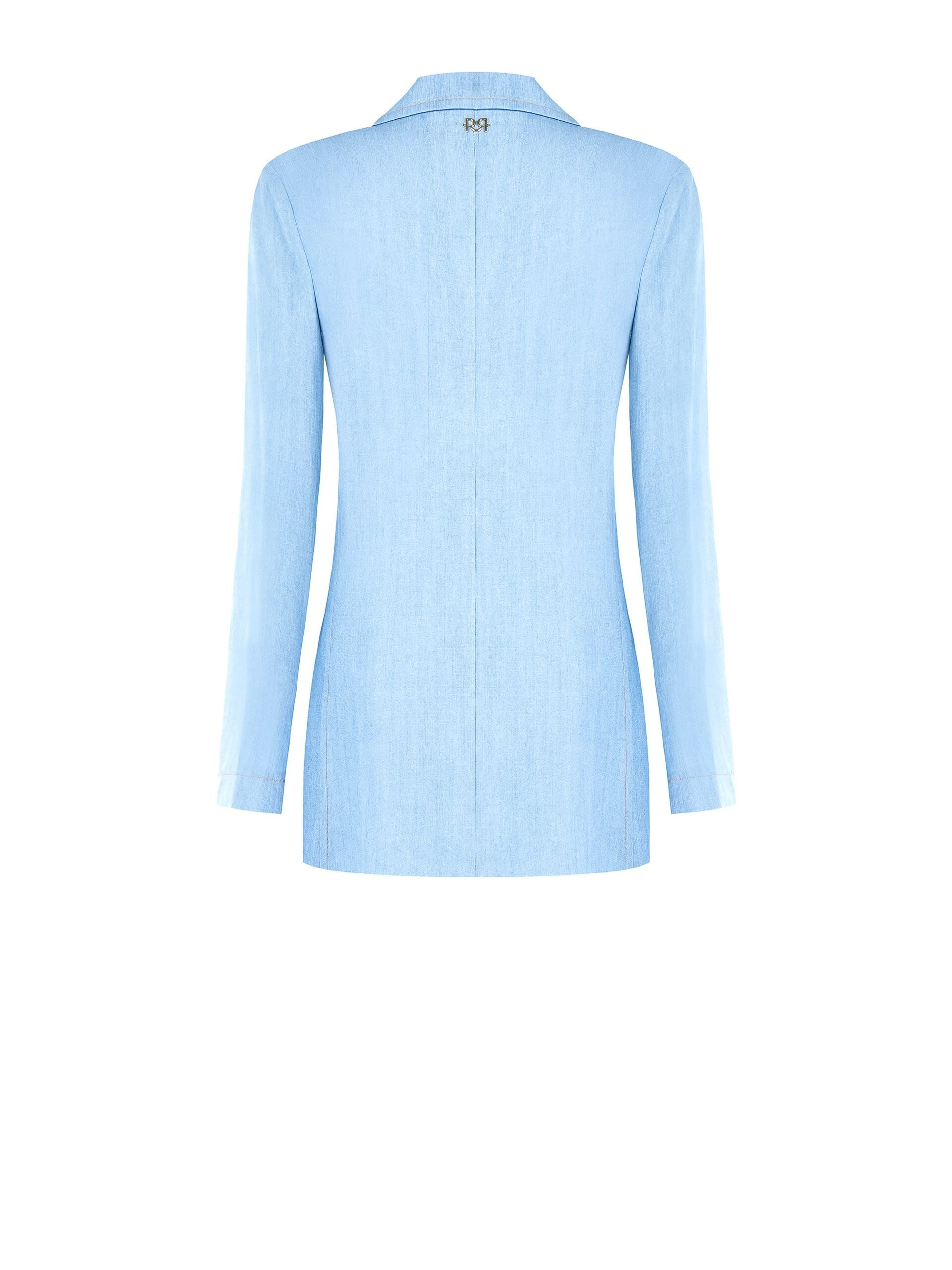 Giacca Blazer Sfiancata In Tessuto Effetto Denim Rinascimento