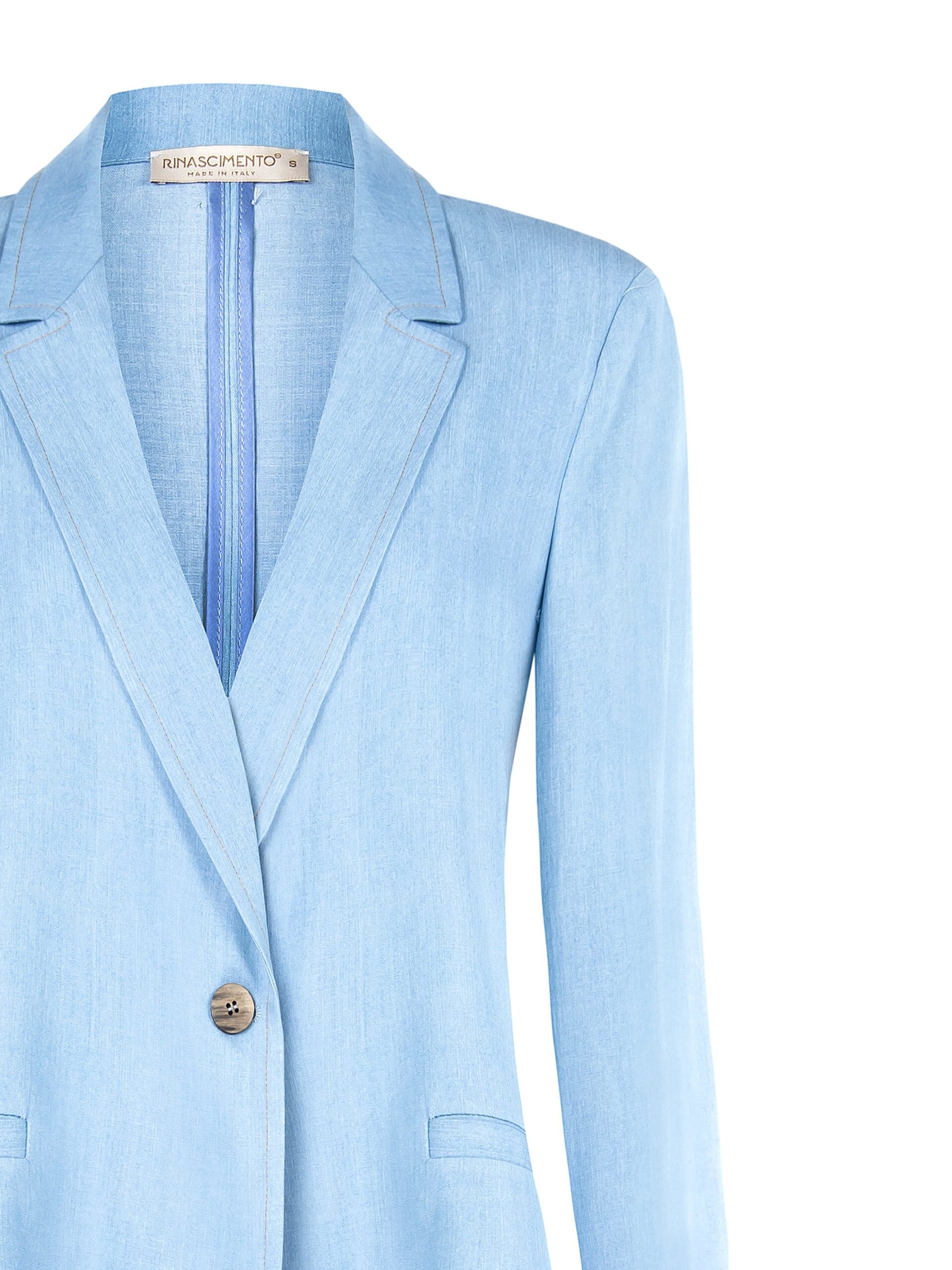 Giacca Blazer Sfiancata In Tessuto Effetto Denim Rinascimento