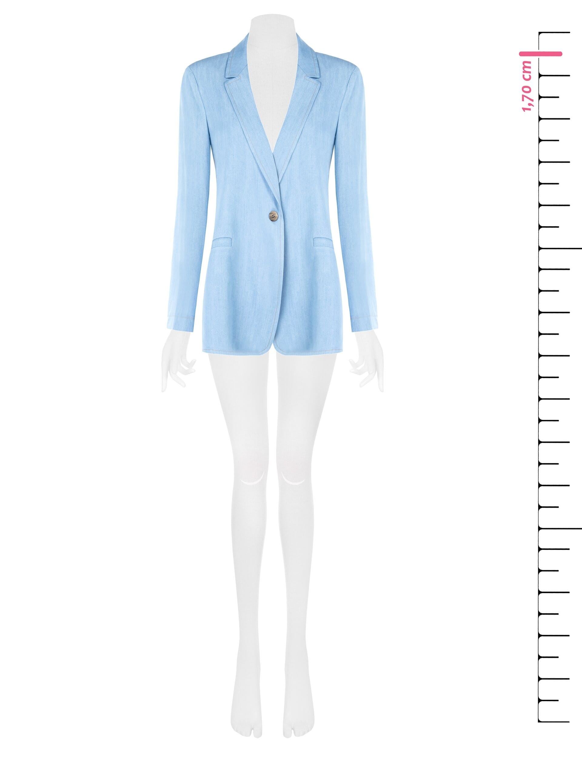 Giacca Blazer Sfiancata In Tessuto Effetto Denim Rinascimento