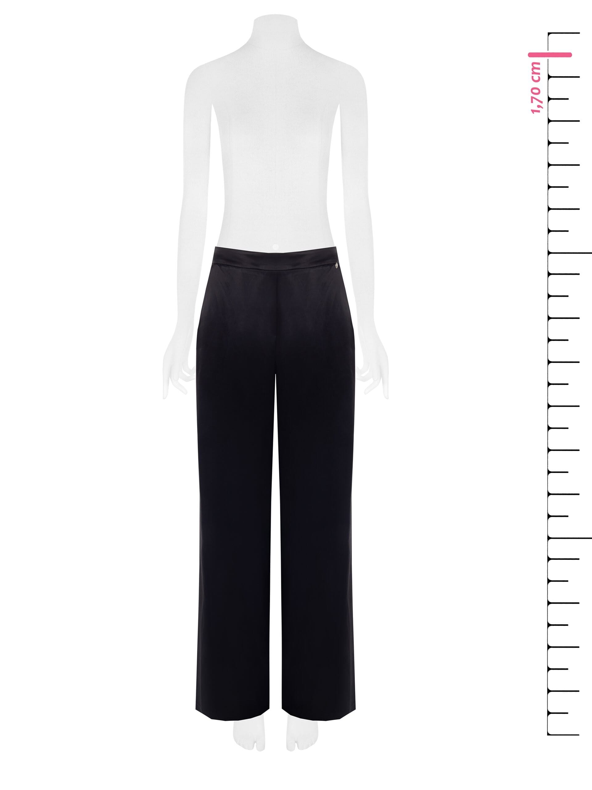 Pantalon de palais en satin opaque avec poches et dos élastiqué