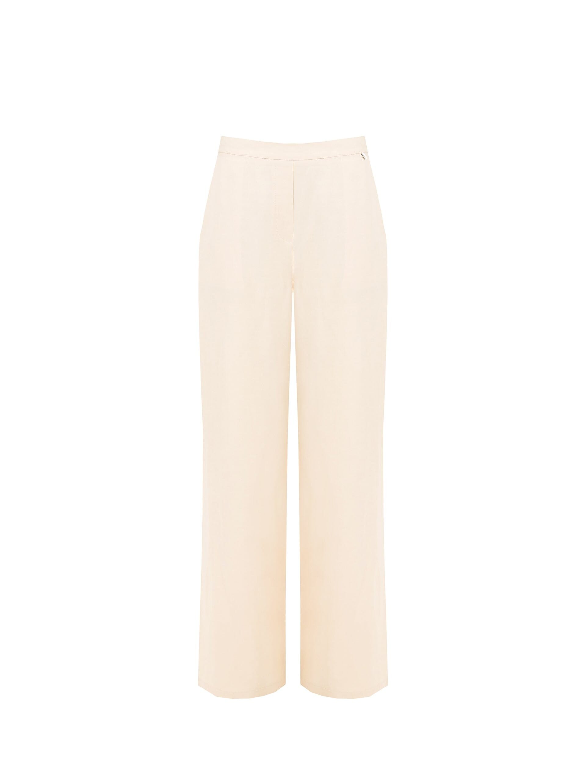 Pantalon de palais en satin opaque avec poches et dos élastiqué