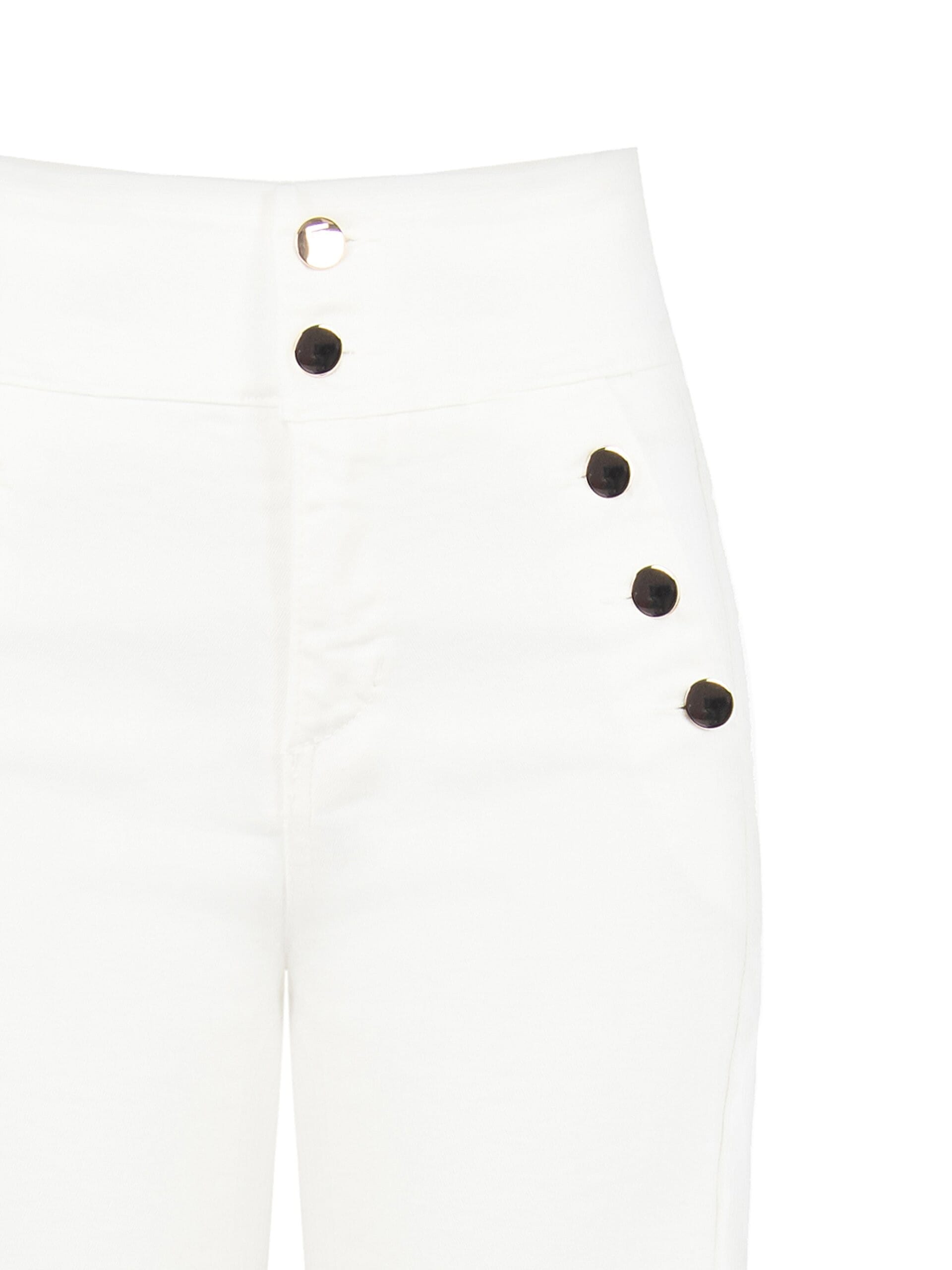 Jeans Elasticizzati Dritti A Vita Alta Con Bottoni Rinascimento