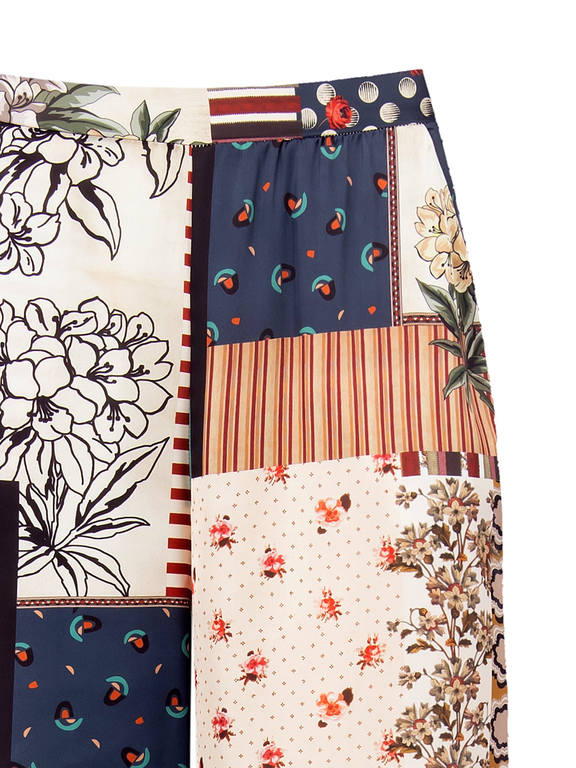 Pantaloni Palazzo In Raso Con Tasche Rinascimento