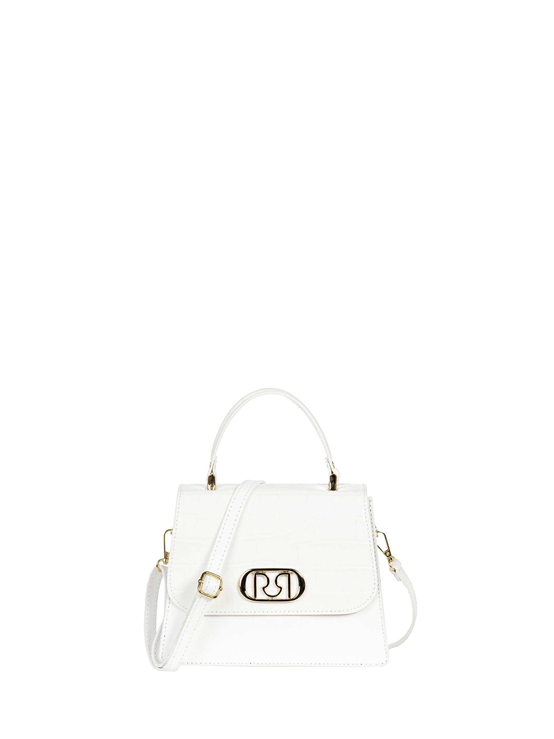 Borsa Bauletto In Vera Pelle Scamosciata E Effetto Croco Con Tracolla Rimovibile Rinascimento