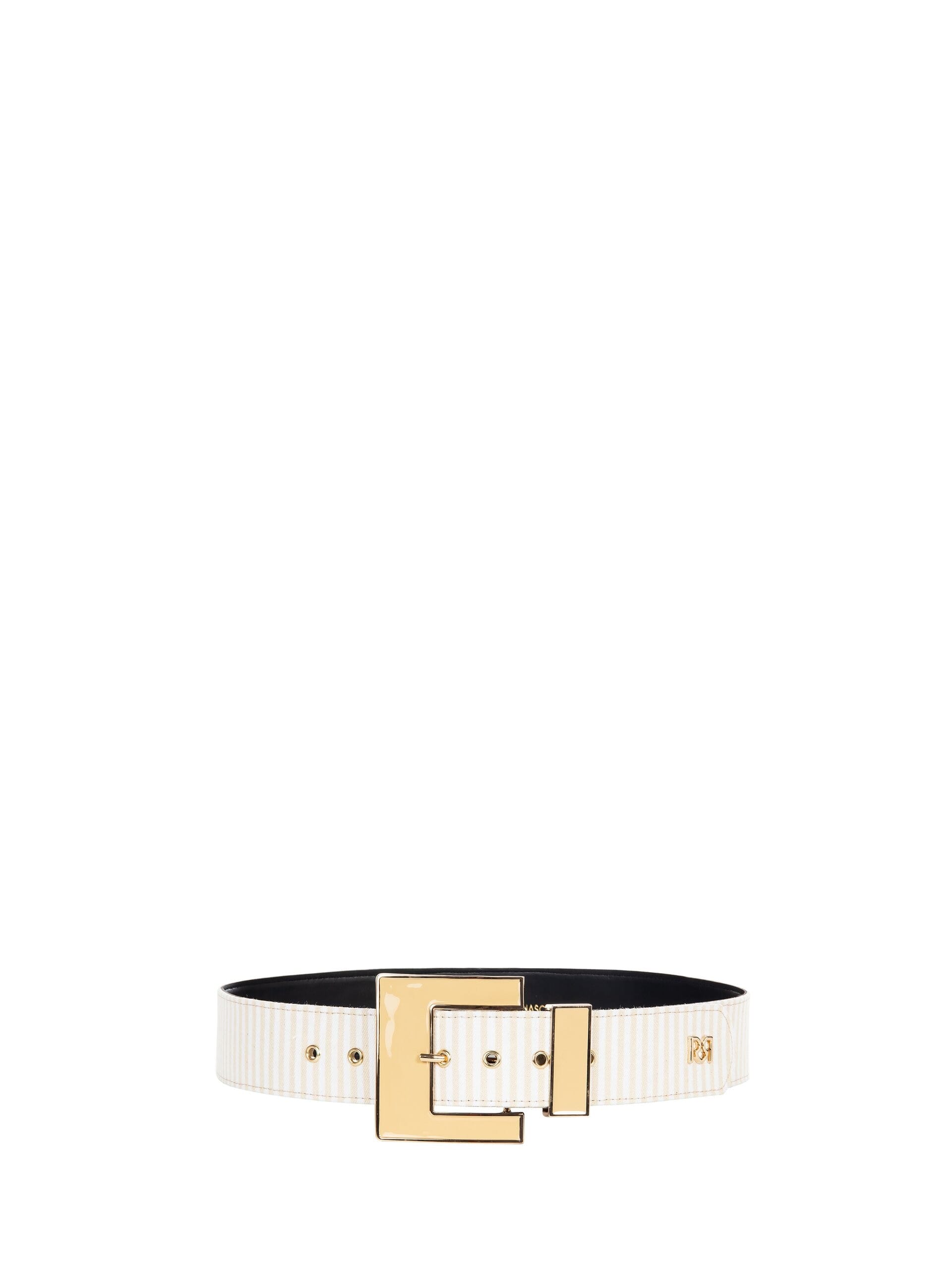 Cintura Alta Rigida Navy Con Maxi Fibbia E Logo RR Rinascimento