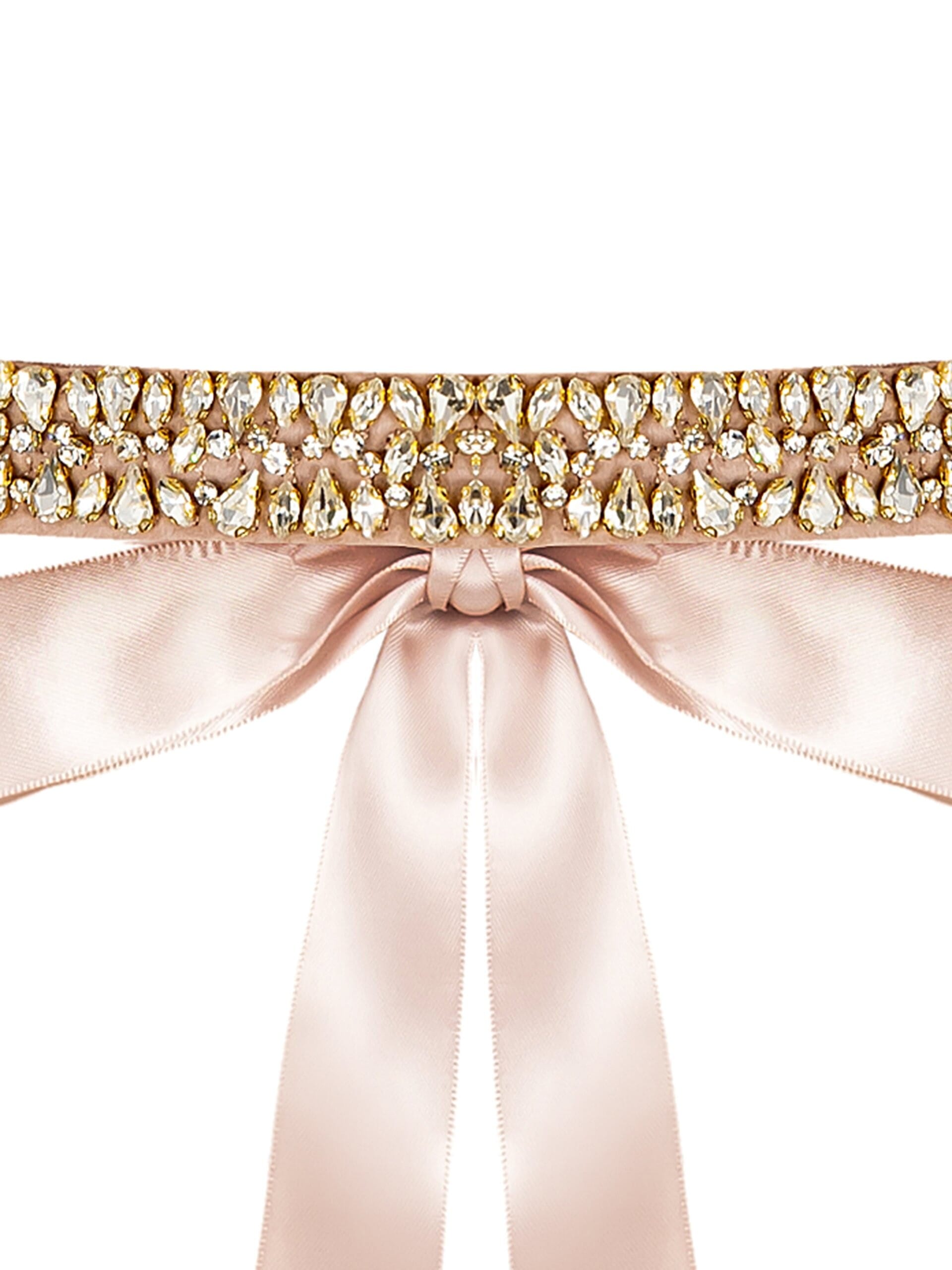 Ceinture ornée de strass et d'un long ruban de satin Rinascimento