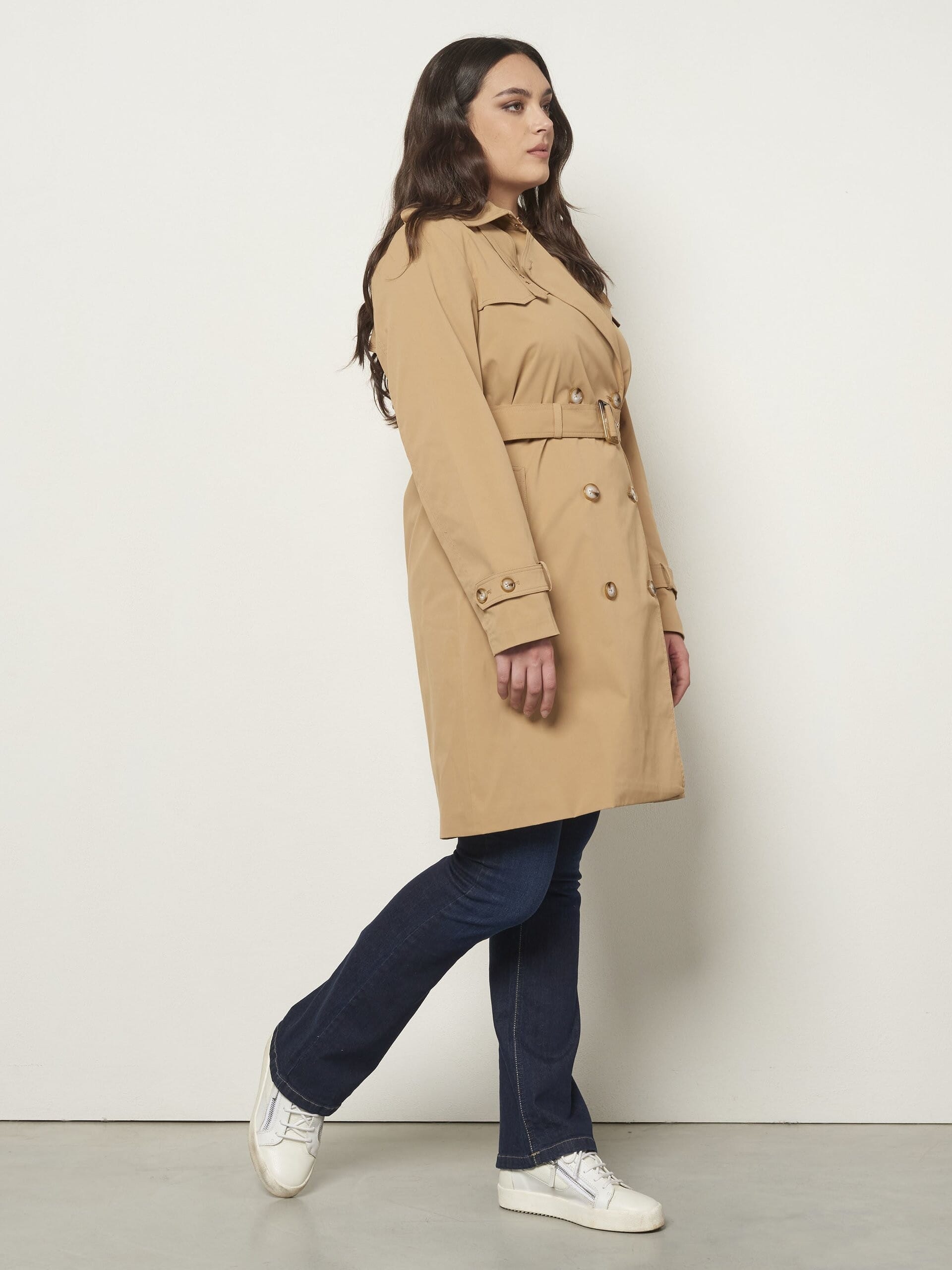 Cappotto Trench Con Cintura Coordinata Rinascimento Curvy