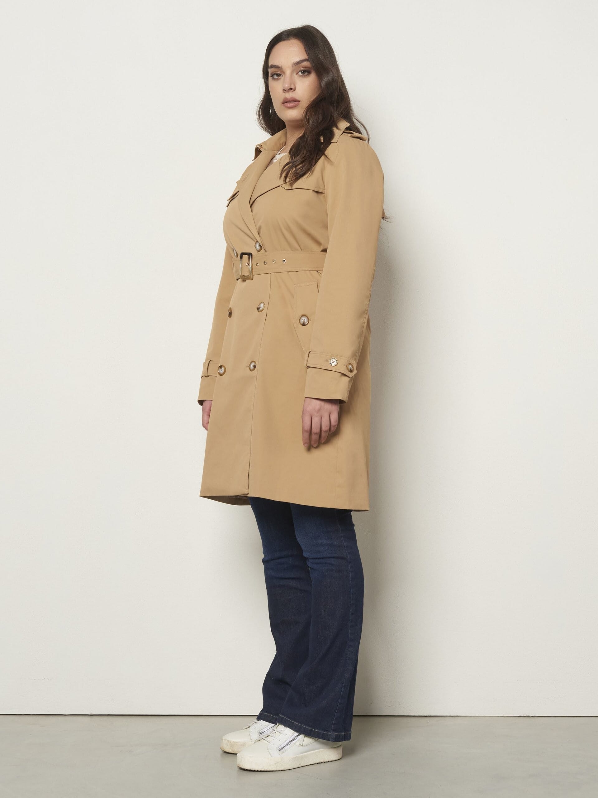 Cappotto Trench Con Cintura Coordinata Rinascimento Curvy