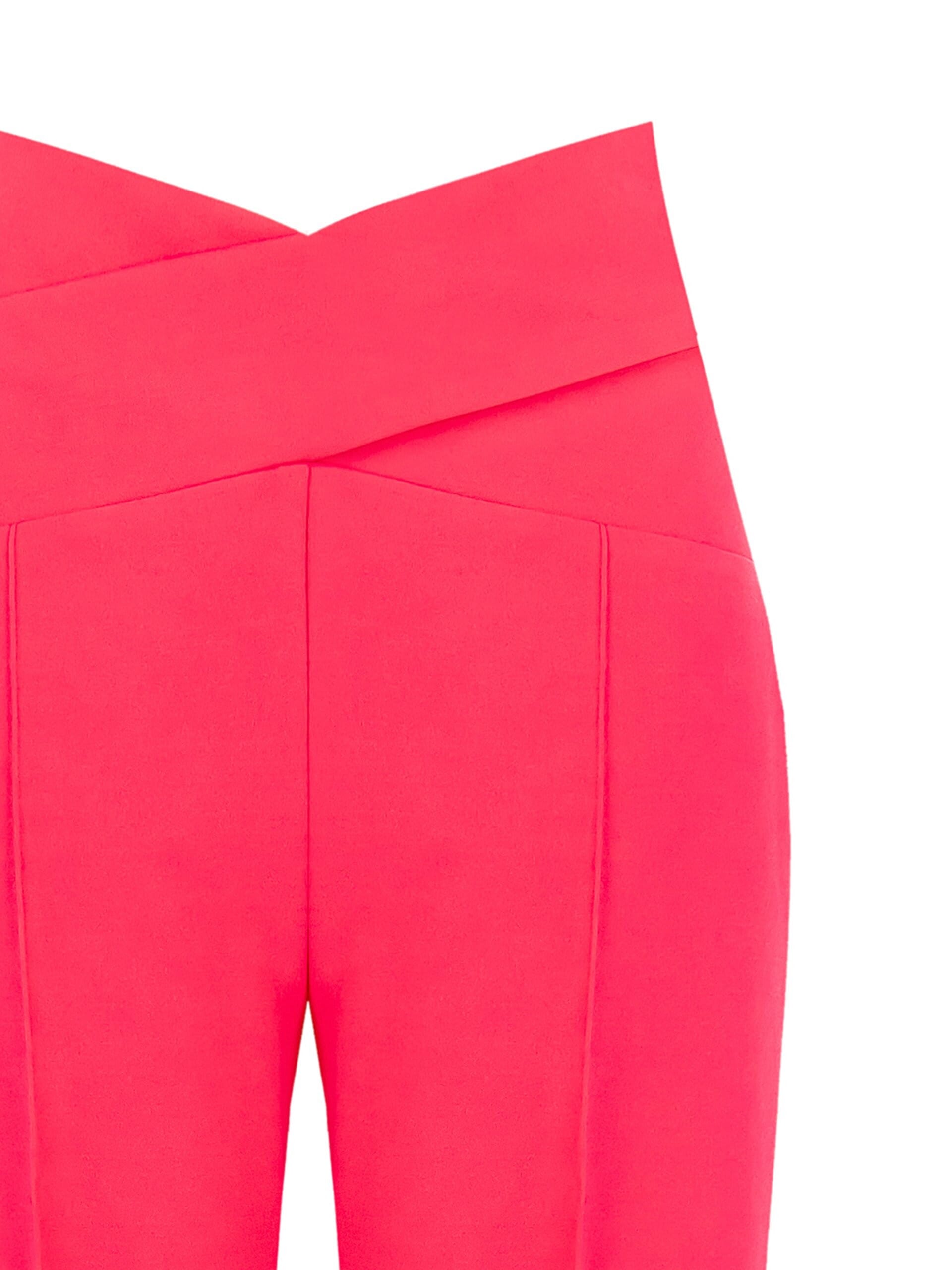 Pantaloni Larghi In Scuba Crepe Con Incrocio In Vita Rinascimento