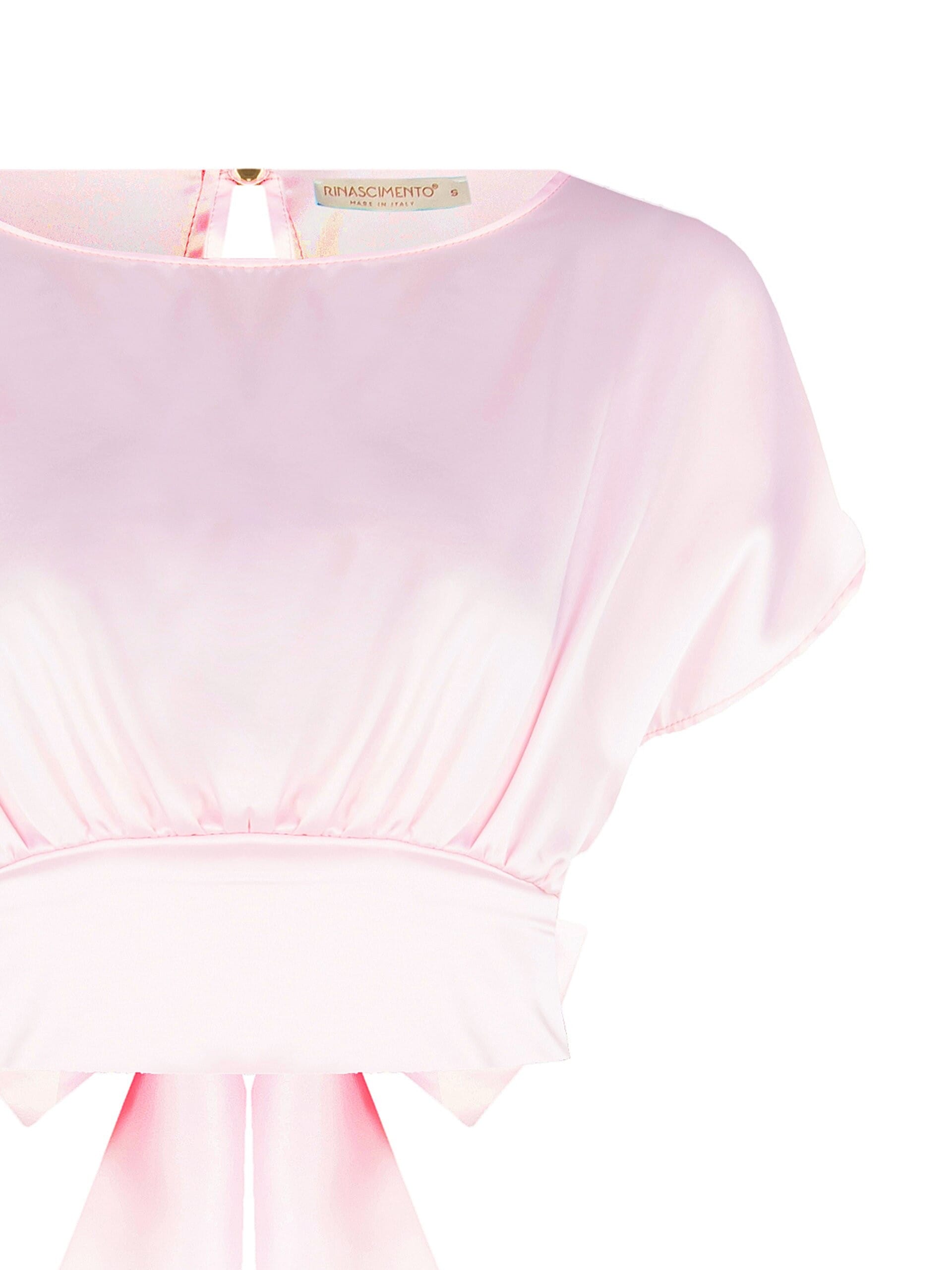 Blusa Corta A Palloncino In Raso Con Fiocco Dietro Rinascimento