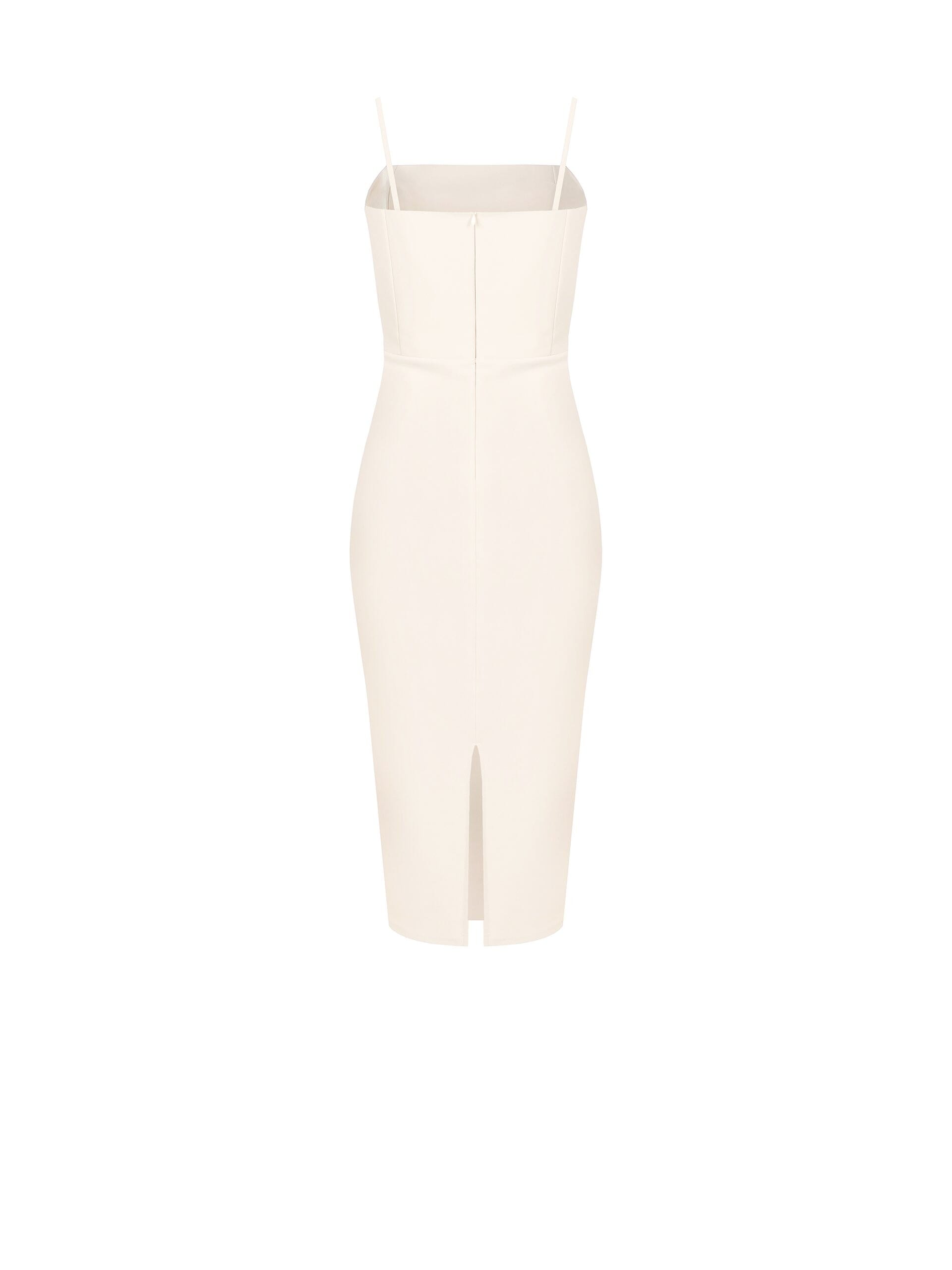 Abito A Tubino In Tessuto Tecnico Arricciato Sul Fianco Con Strass Rinascimento