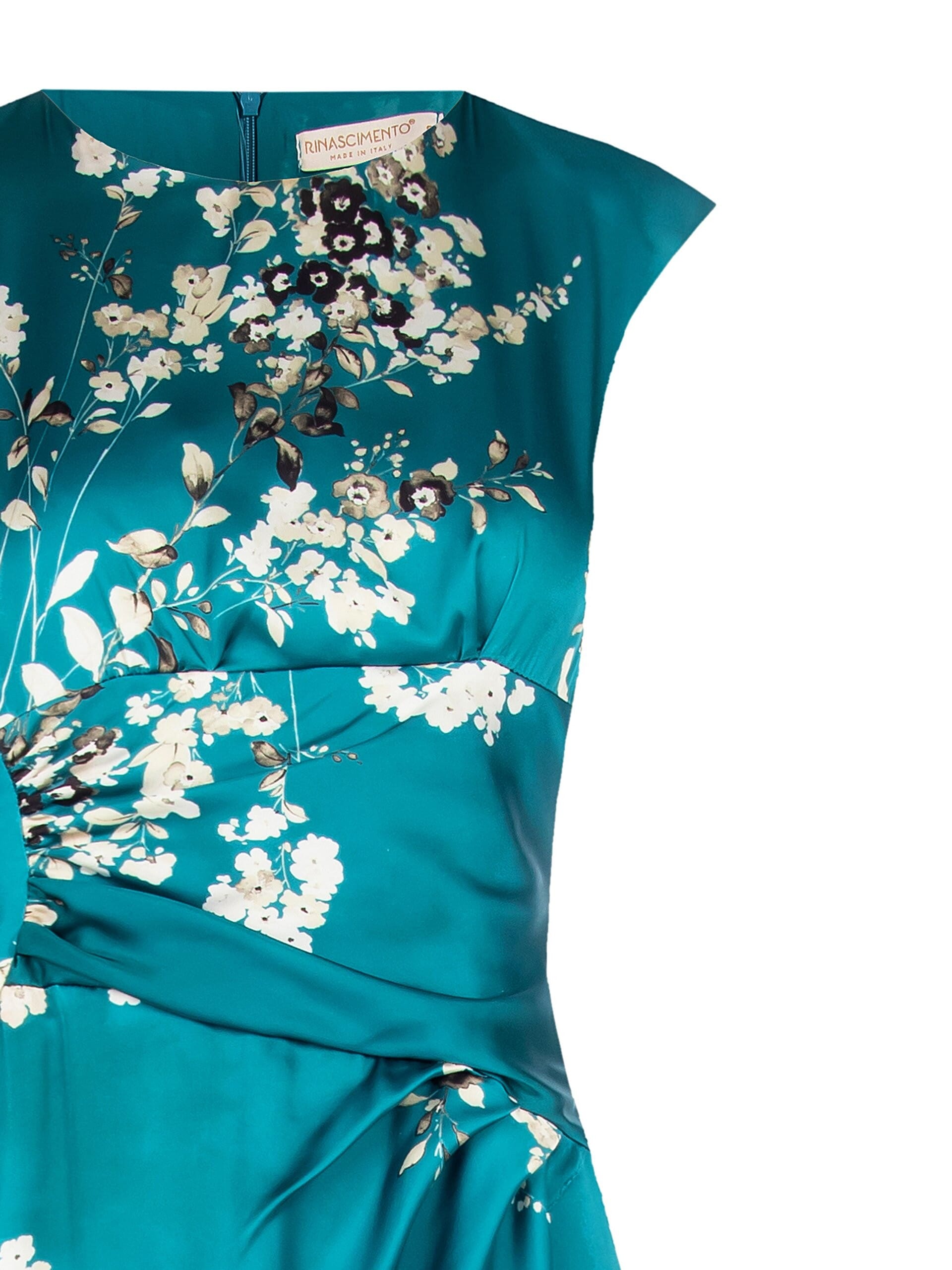 Abito A Drappeggio In Morbido Raso Con Spalline Rinascimento