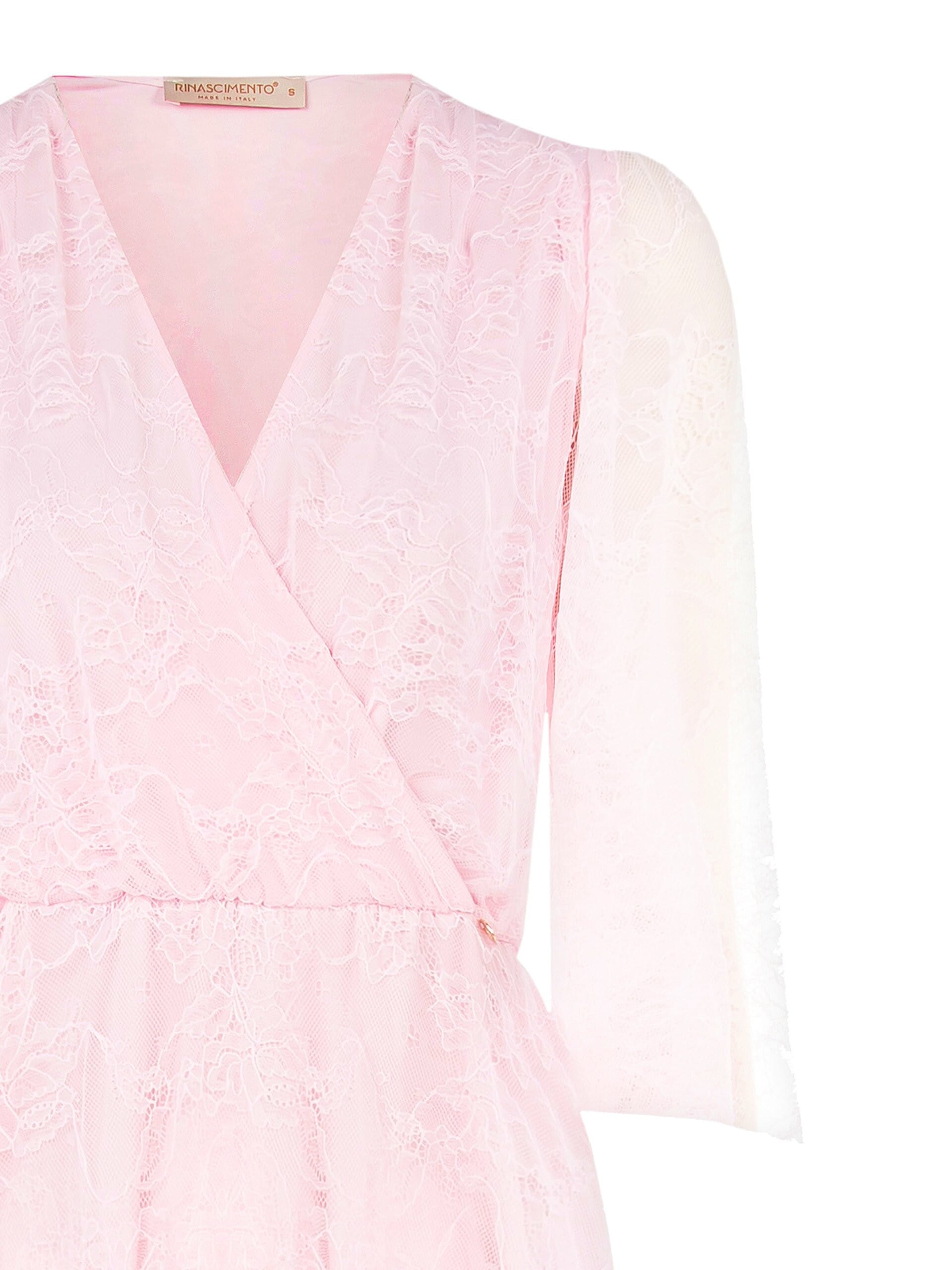 Abito Lungo A Ruota In Pizzo Con Balza E Scollo A V Incrociato Rinascimento