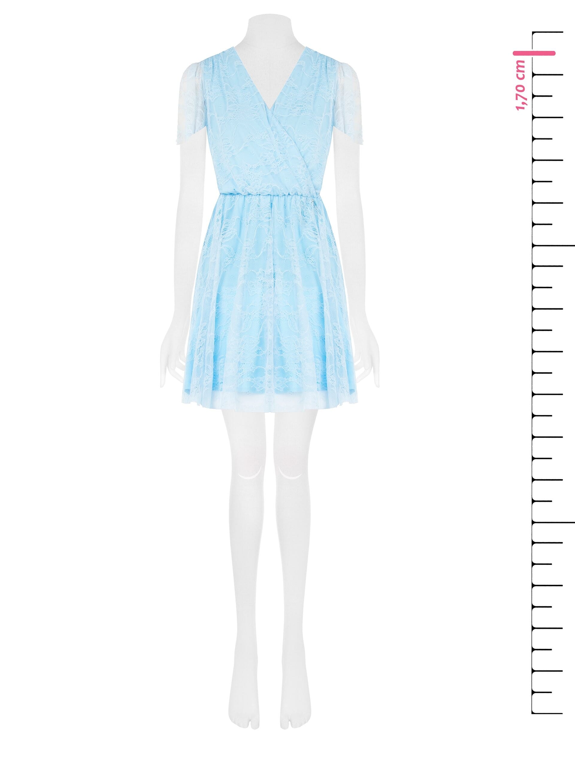 Abito Corto A Ruota In Pizzo Con Scollo A V Incrociato Rinascimento