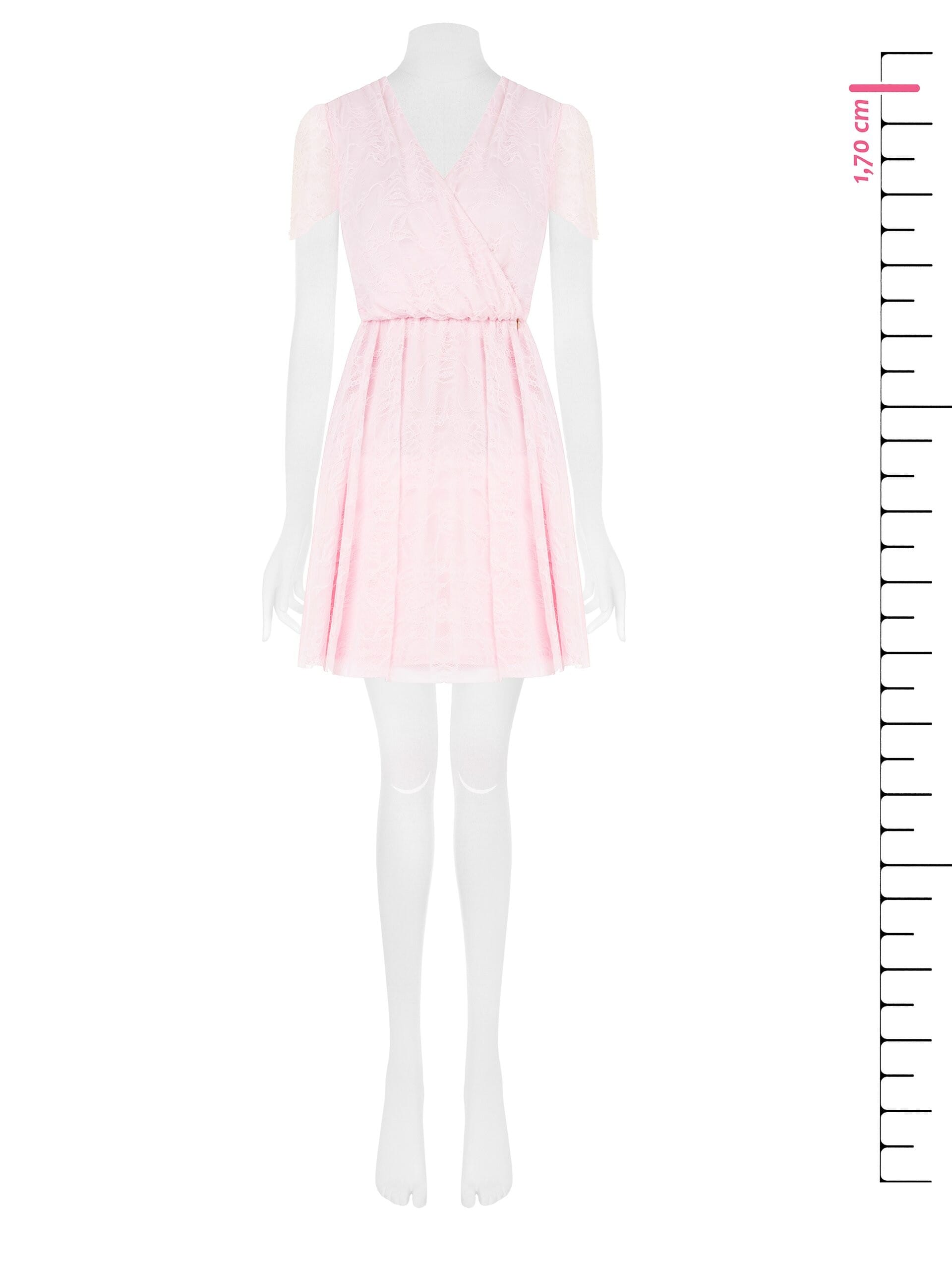 Abito Corto A Ruota In Pizzo Con Scollo A V Incrociato Rinascimento