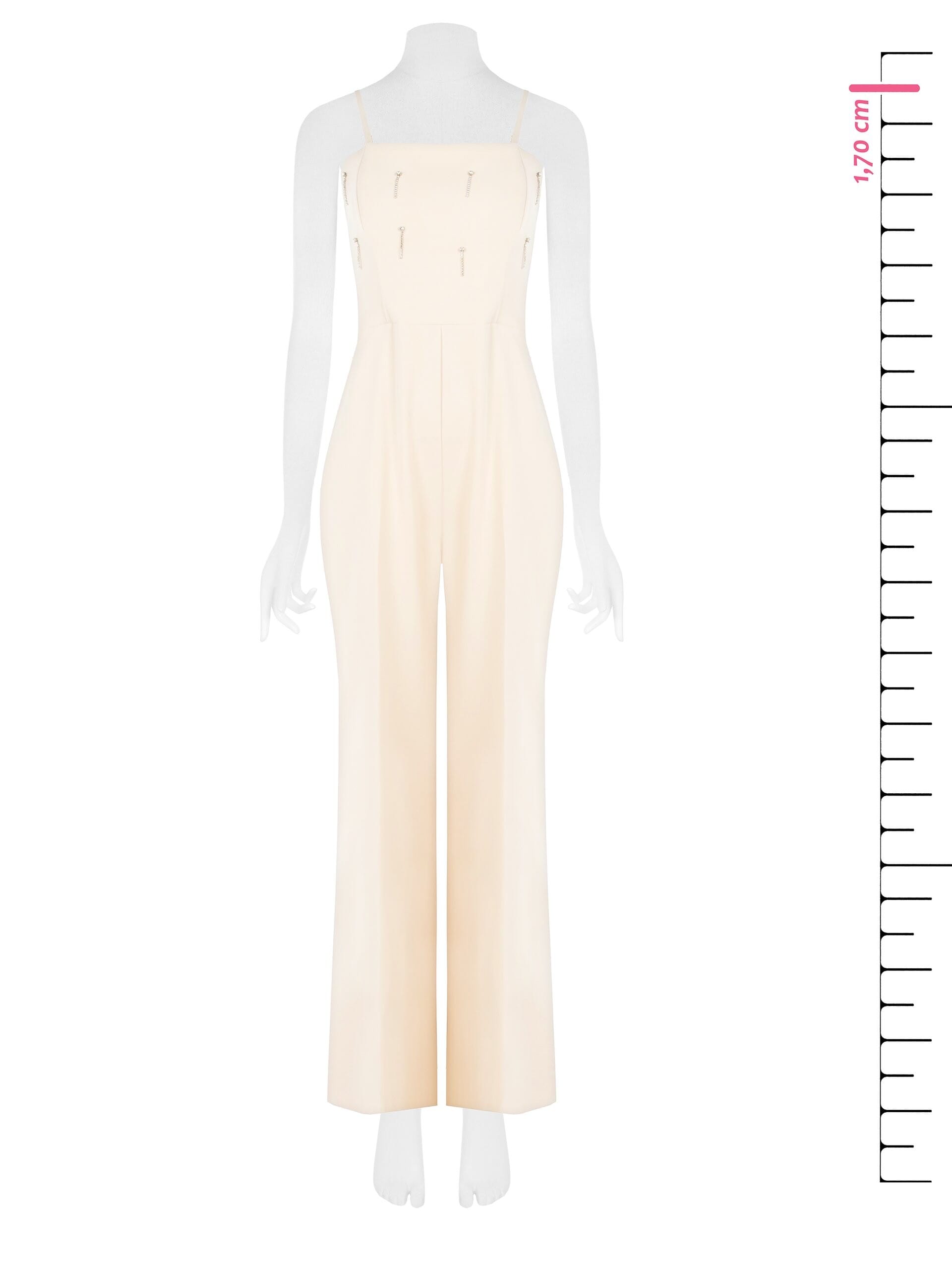 Costume une pièce Palazzo en tissu technique avec strass Rinascimento