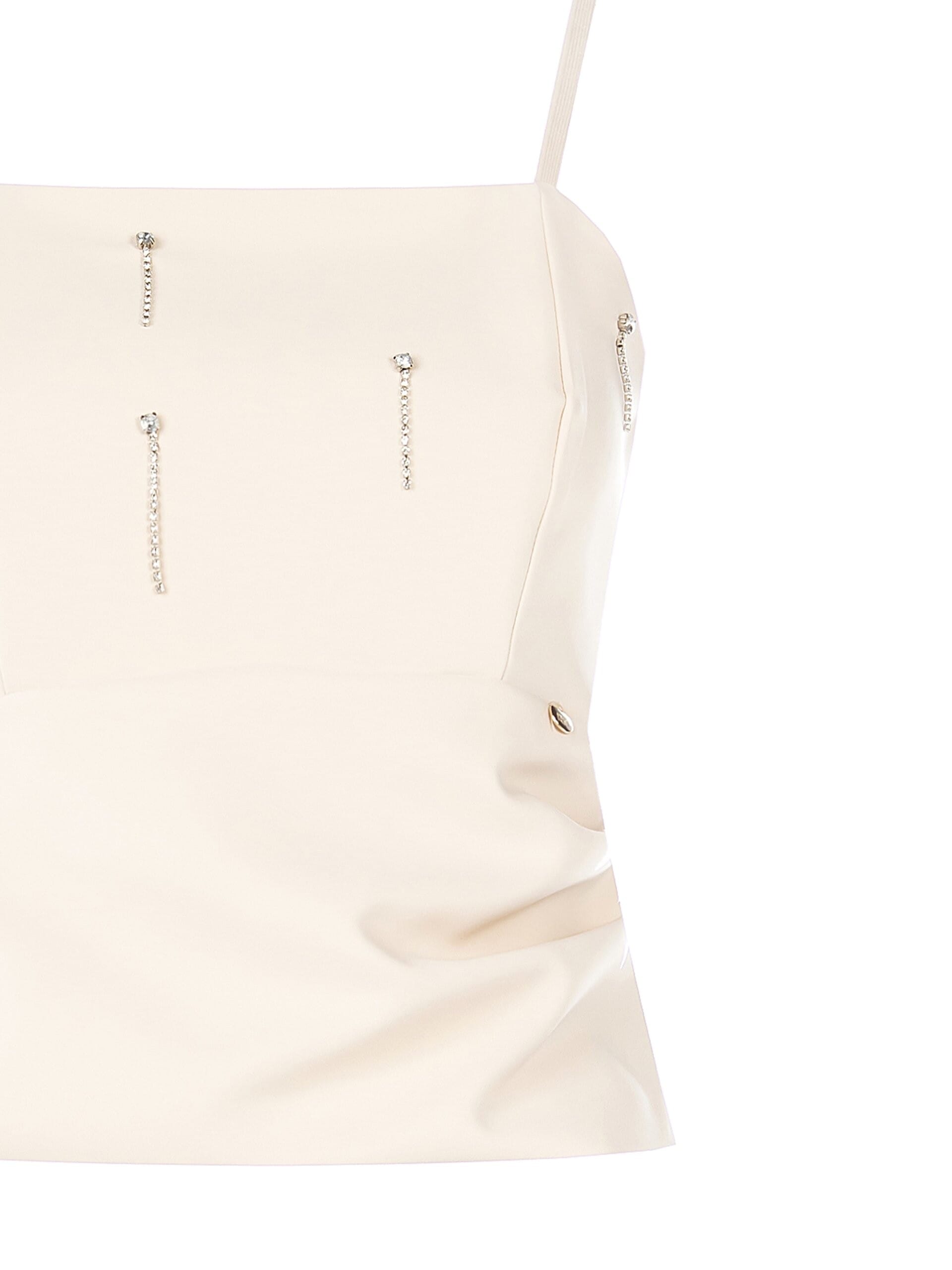 Bustier Crop Top en tissu technique avec strass Rinascimento