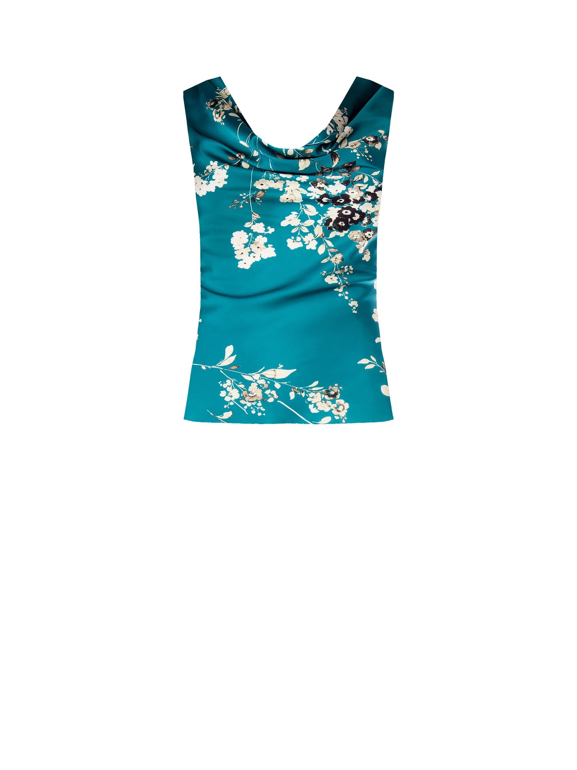 Top Sfiancato In Morbido Raso Con Scollo Ad Anello Rinascimento