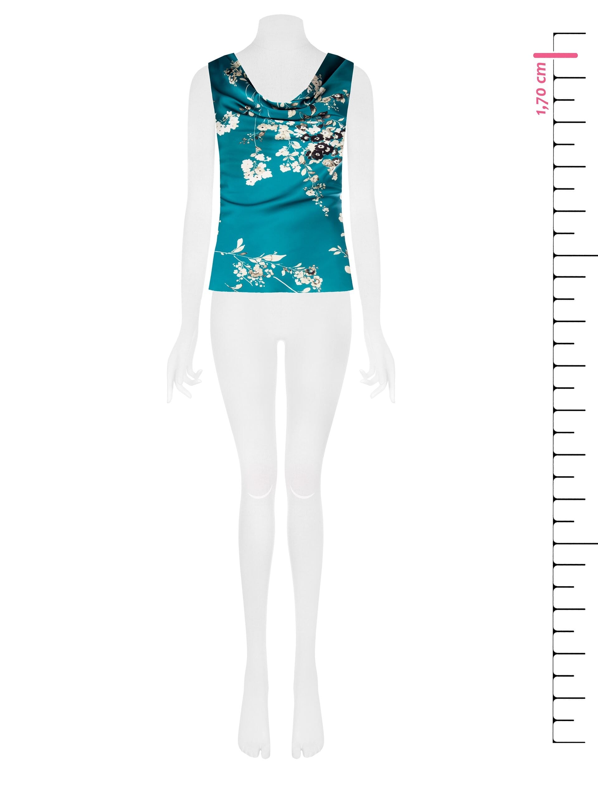 Top Sfiancato In Morbido Raso Con Scollo Ad Anello Rinascimento