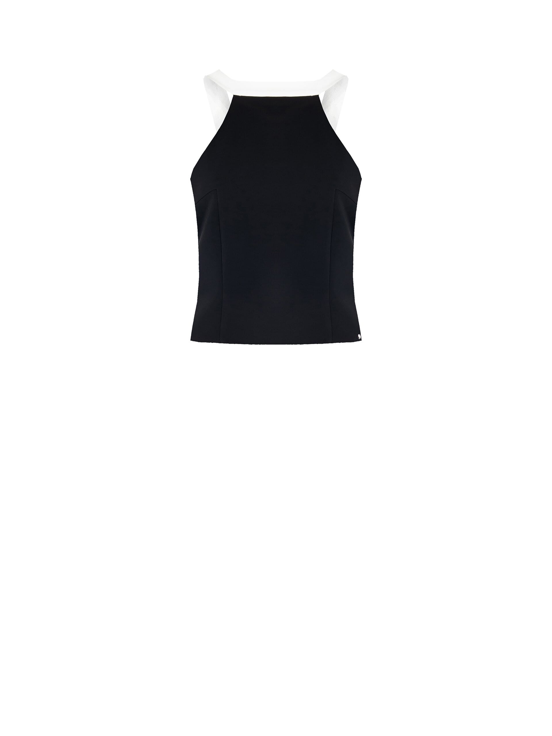 Crop Top Aderente In Tessuto Tecnico Con Fiocco Dietro Rinascimento