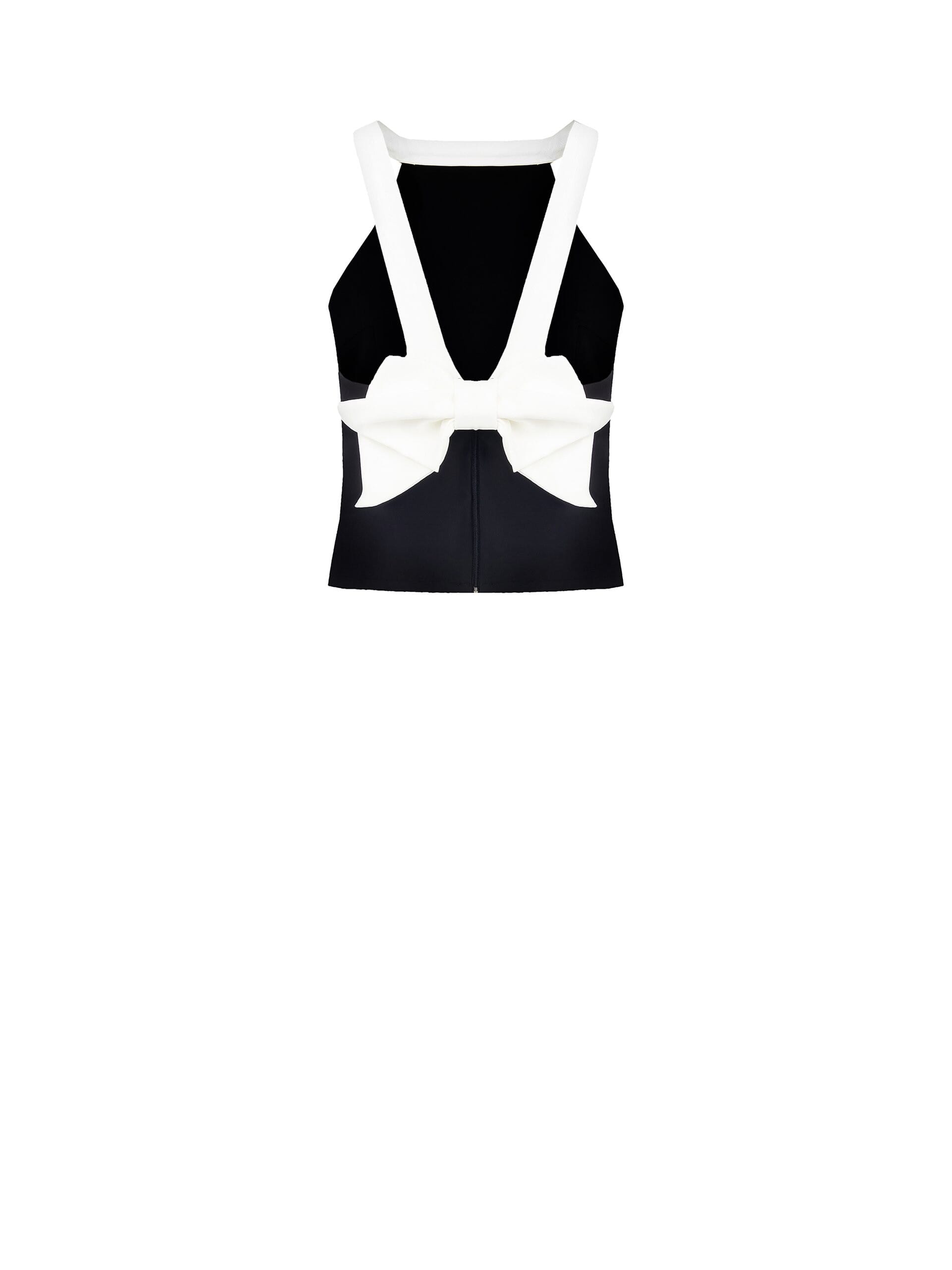 Crop Top Aderente In Tessuto Tecnico Con Fiocco Dietro Rinascimento