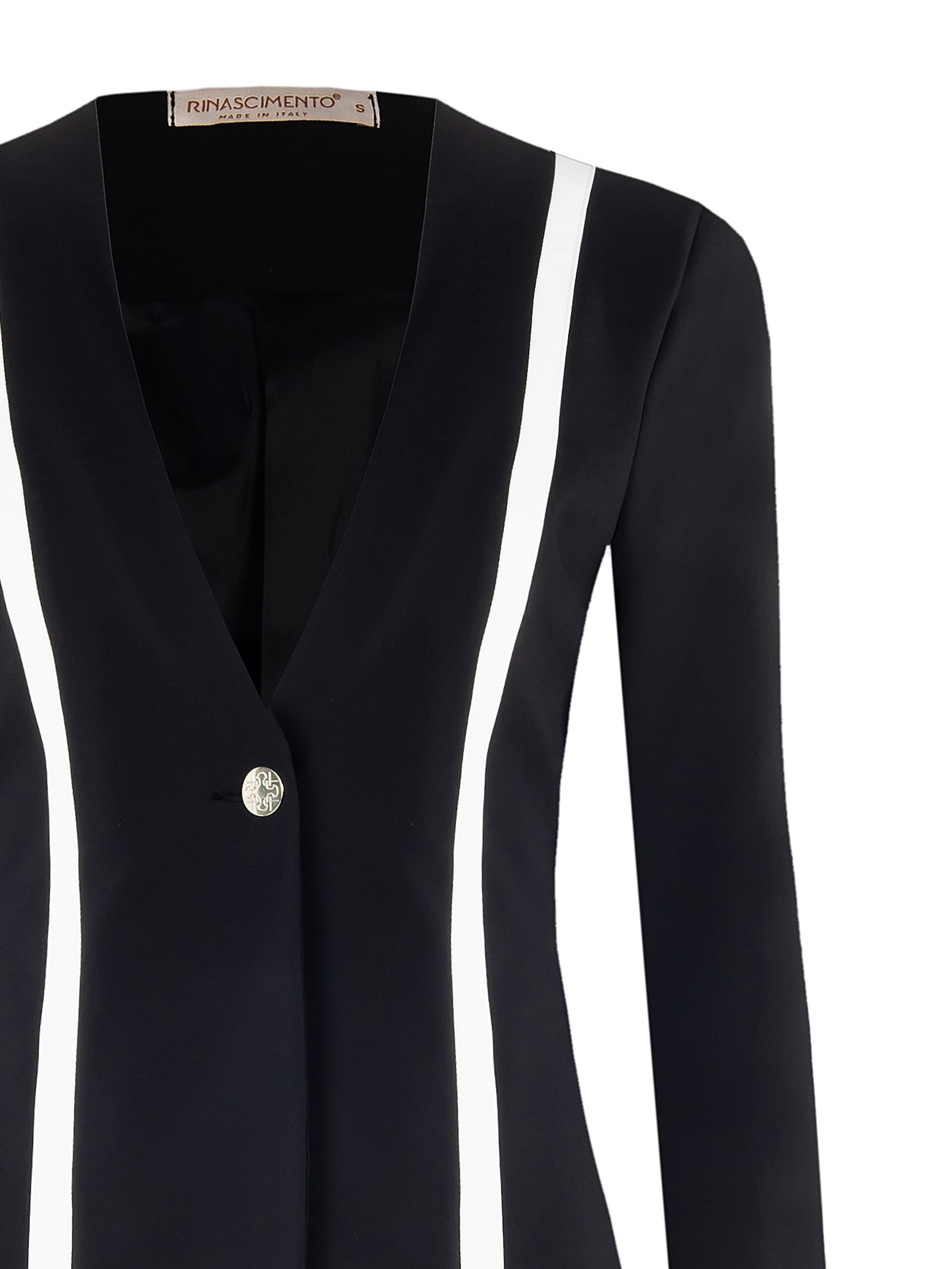 Giacca Blazer Sfiancata In Tessuto Tecnico Senza Revers Rinascimento