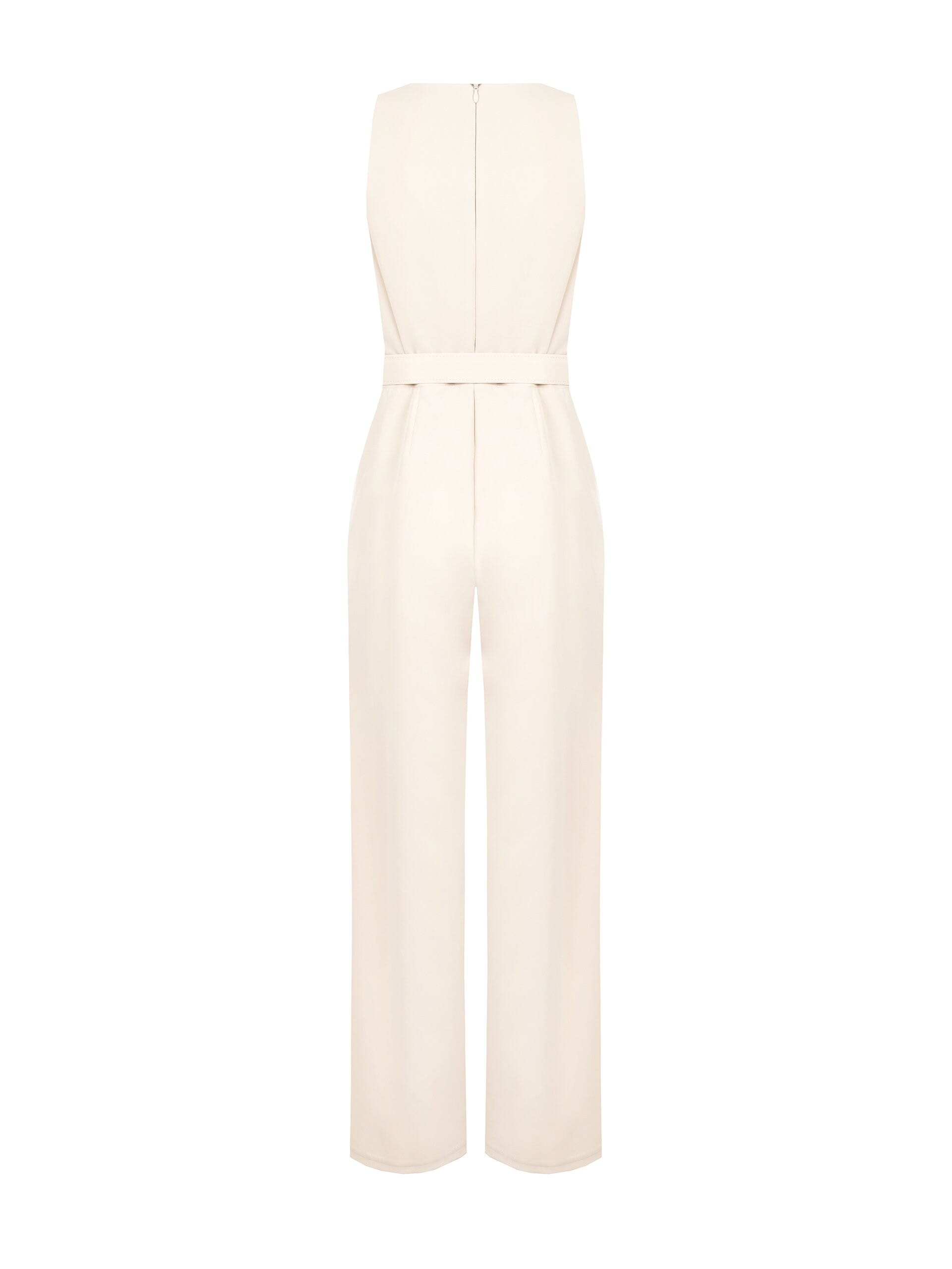 Tuta Intera Stile Chiodo In Tessuto Bi-Stretch Con Cintura Rigida Coordinata Rinascimento