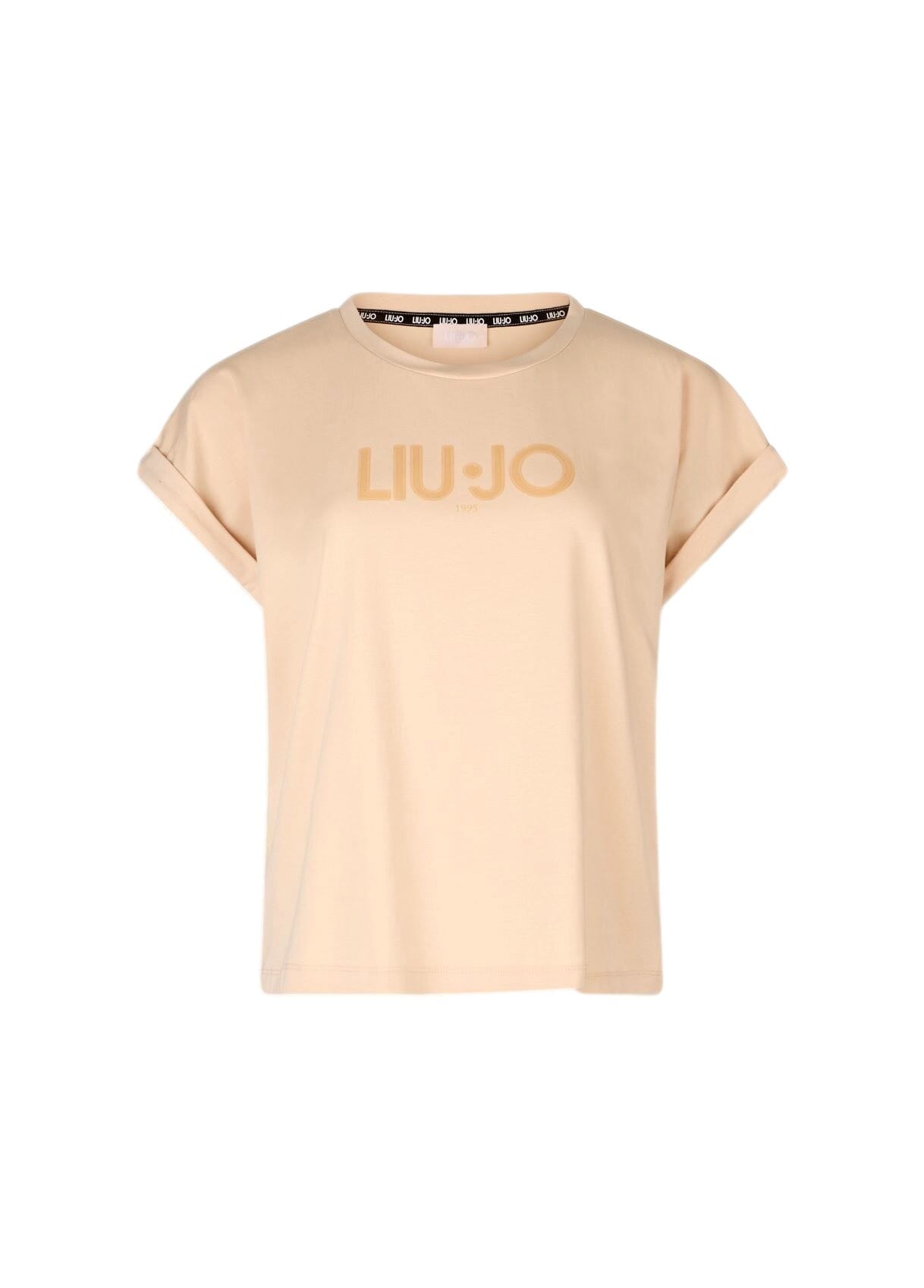 T-Shirt In Cotone Con Logo Liu Jo