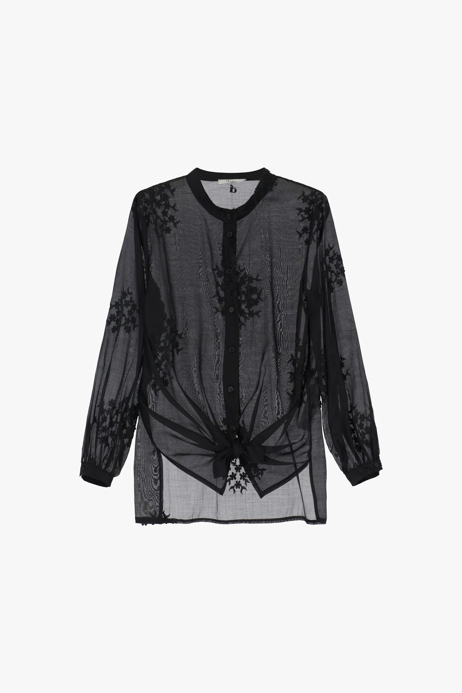 Camicia Coreana Trasparente Ricami Floreali Dixie